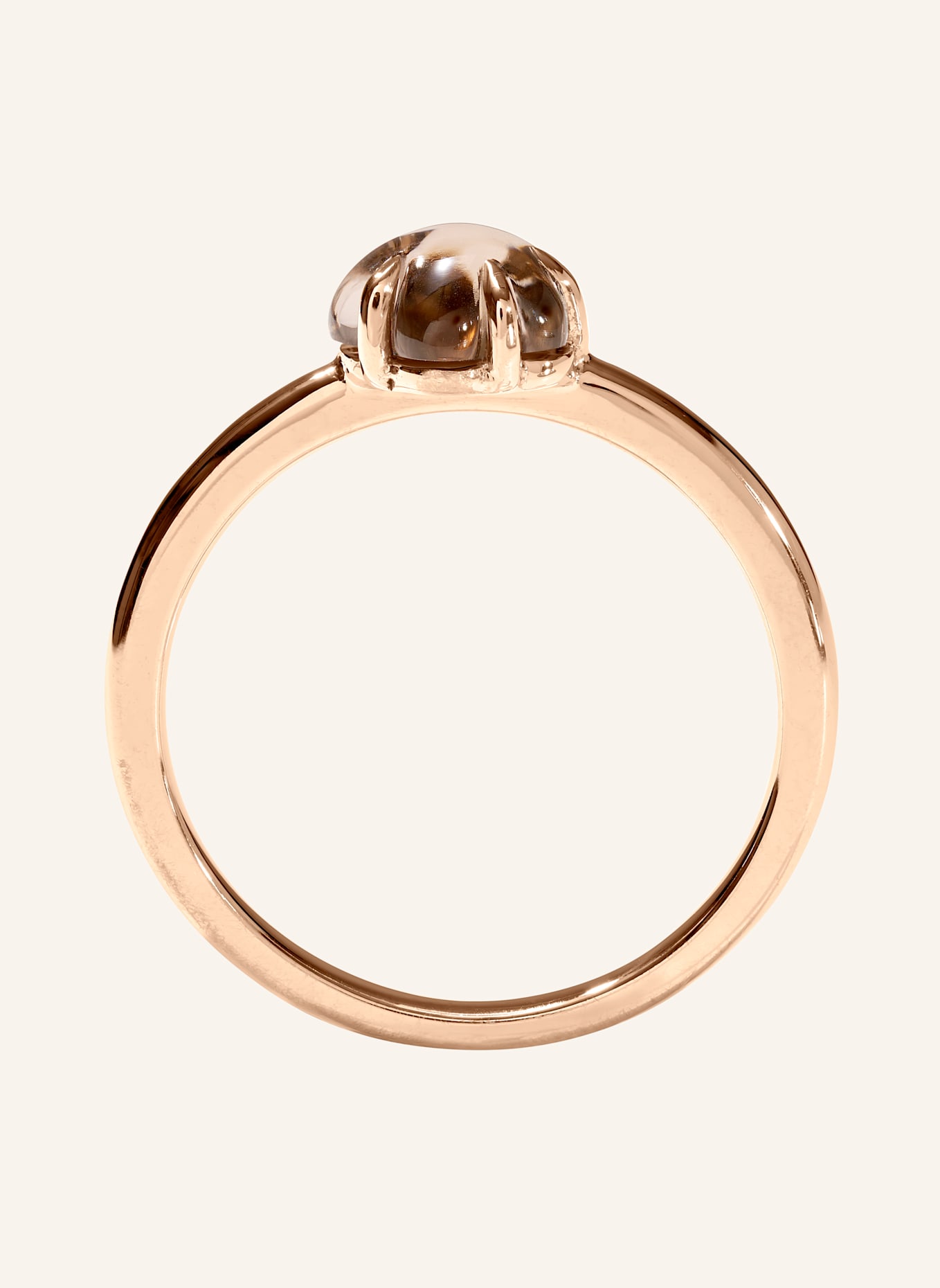 VIERI Ring WOLKE RAUCHQUARZ MITTELGROß: ROSÉGOLD
