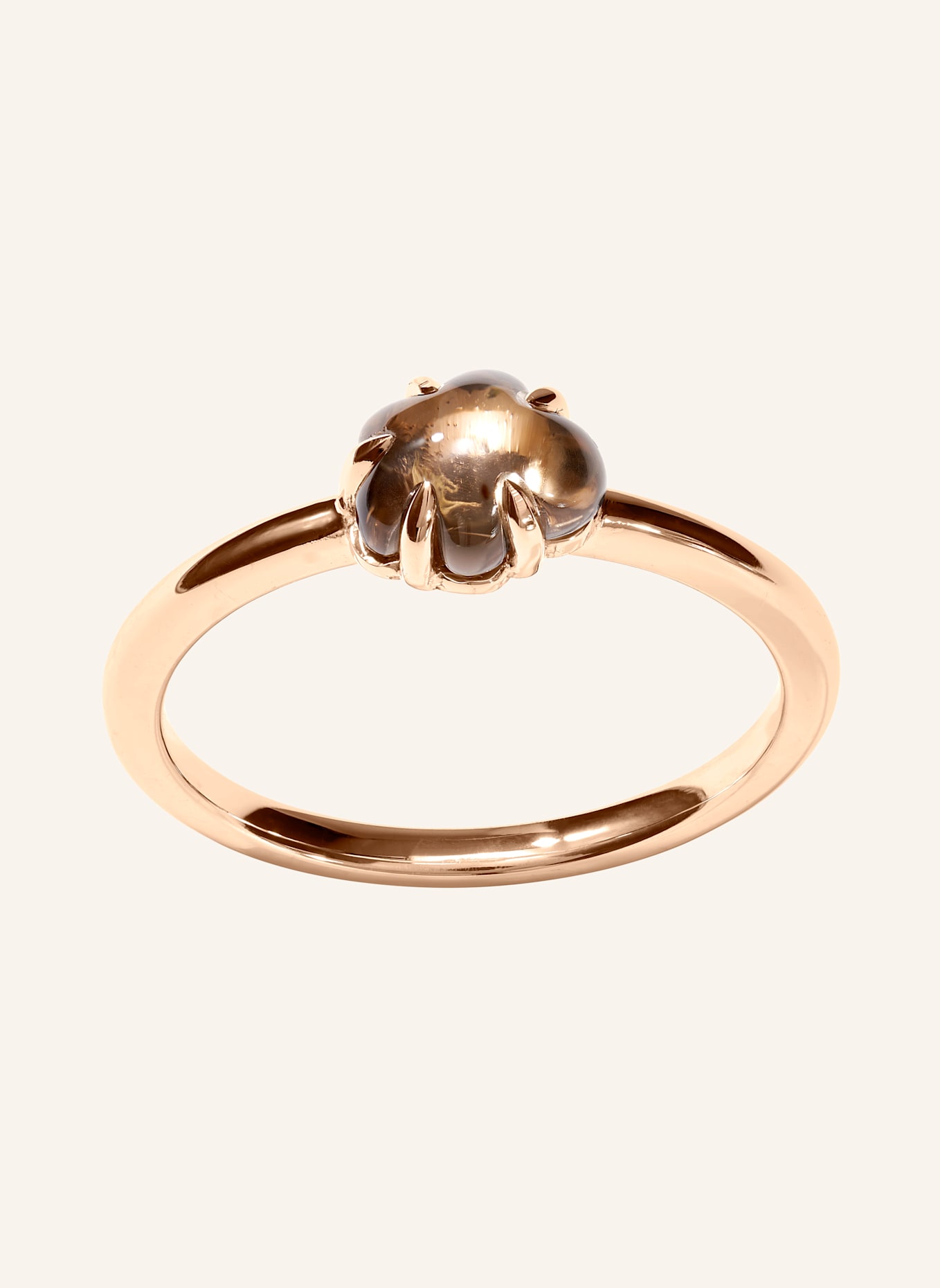 VIERI Ring WOLKE RAUCHQUARZ MITTELGROß: ROSÉGOLD