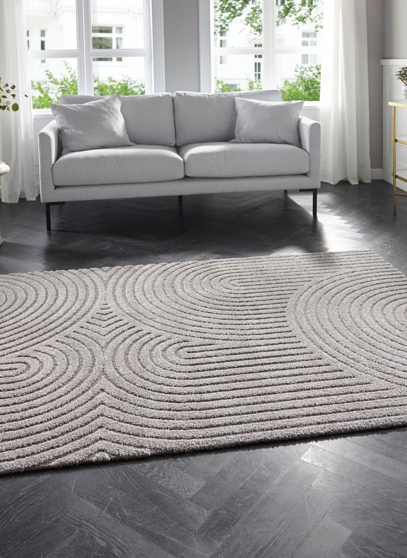 ELLE Decoration Teppich PANGLAO: GRAU/ DUNKELGRAU/ HELLGRAU/ SILBER