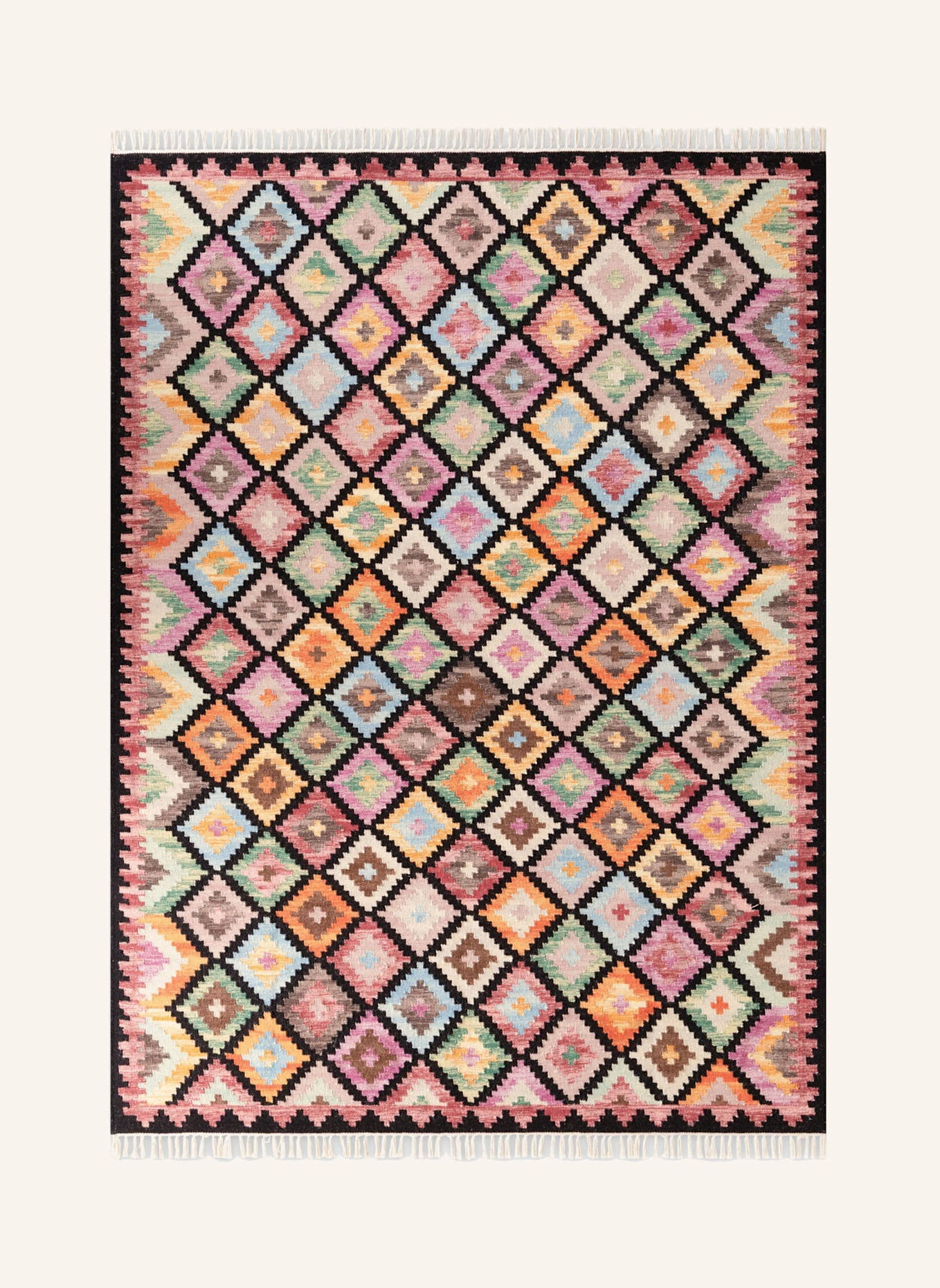 vikosa Teppich MOON: BLAU/ GELB/ GRÜN/ ROSA/ ROT/ SCHWARZ