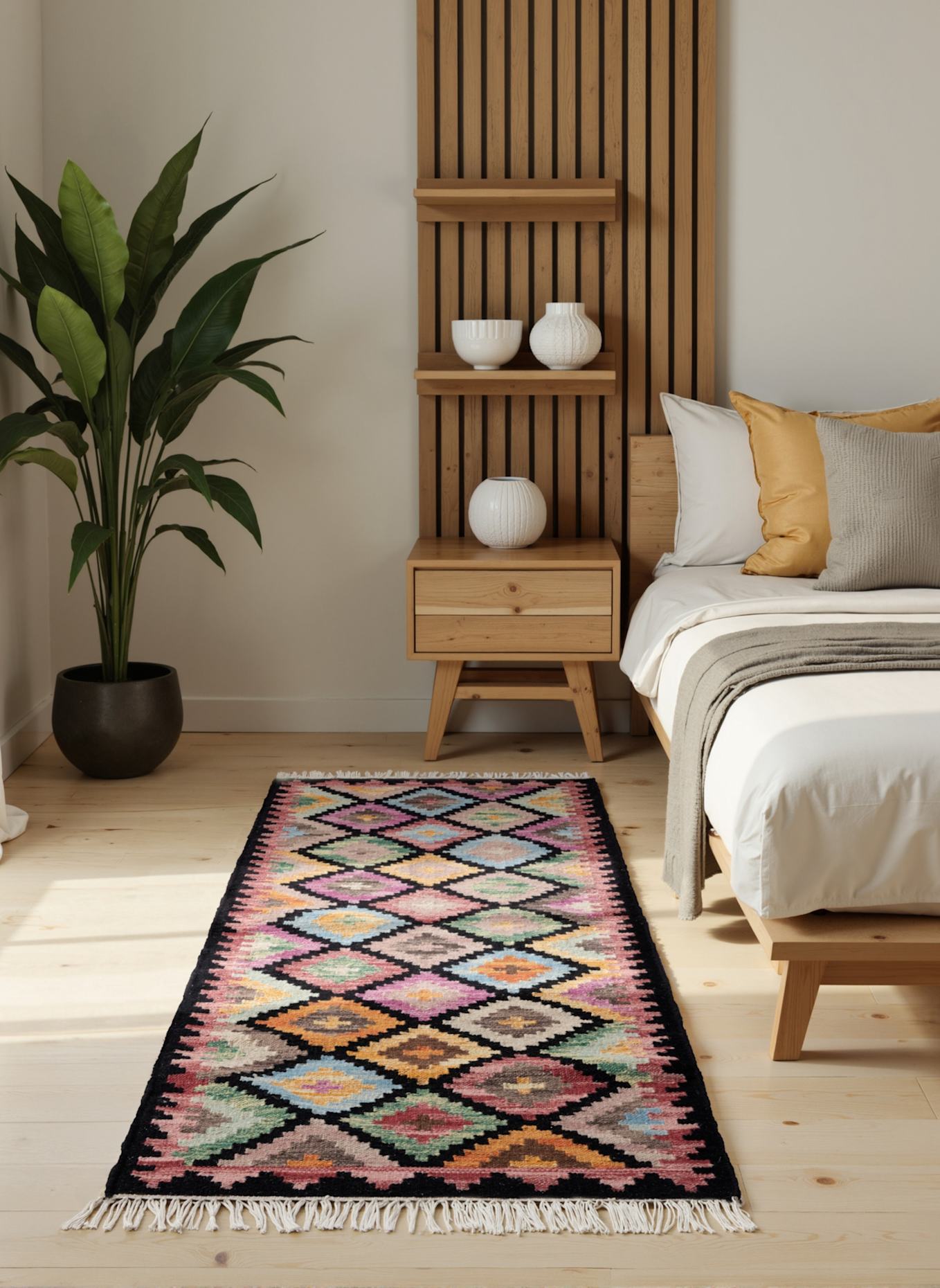 vikosa Teppich MOON: BLAU/ GELB/ GRÜN/ ROSA/ ROT/ SCHWARZ