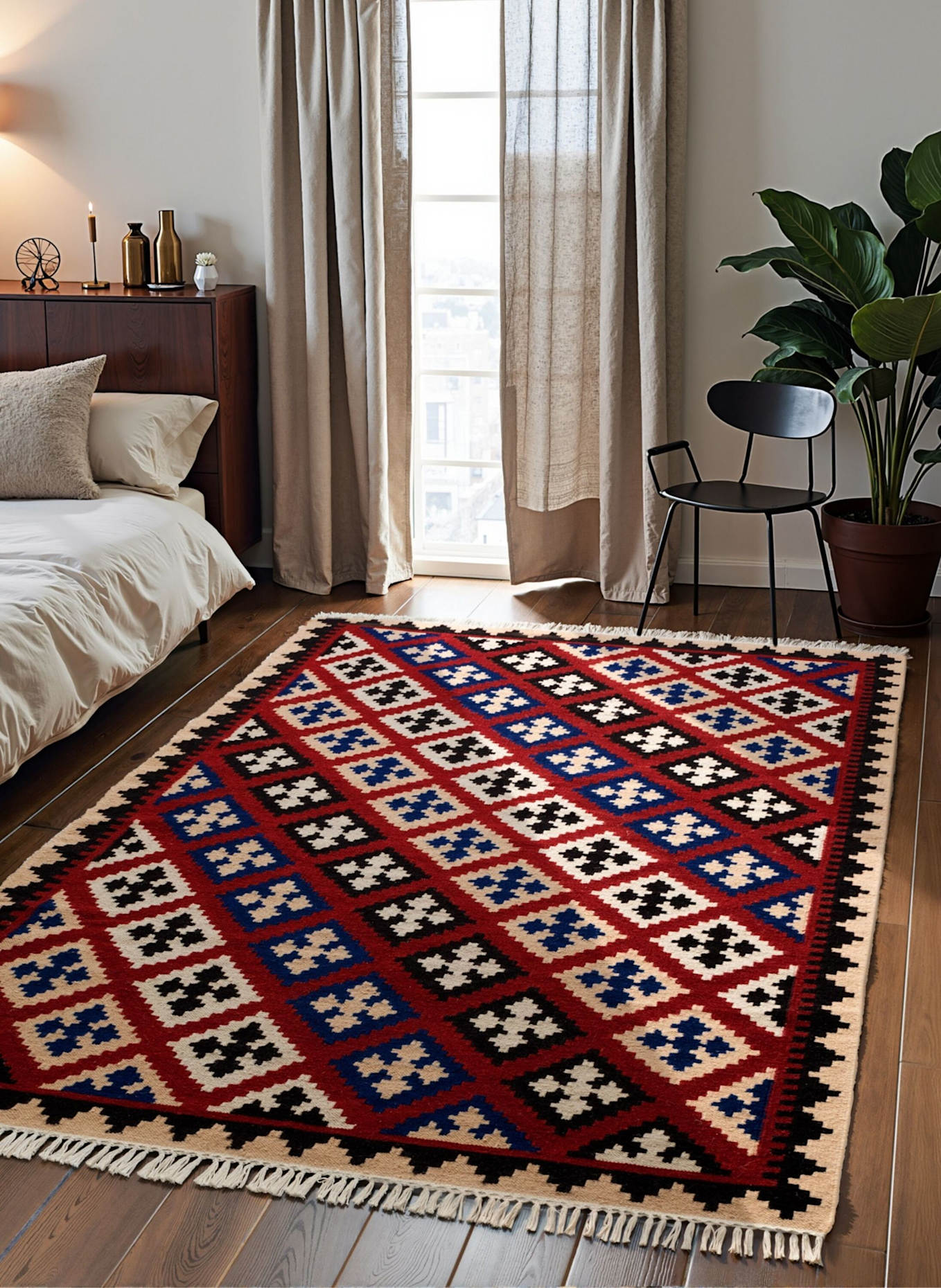 vikosa Teppich RAMI: ROT/ SCHWARZ/ ORANGE