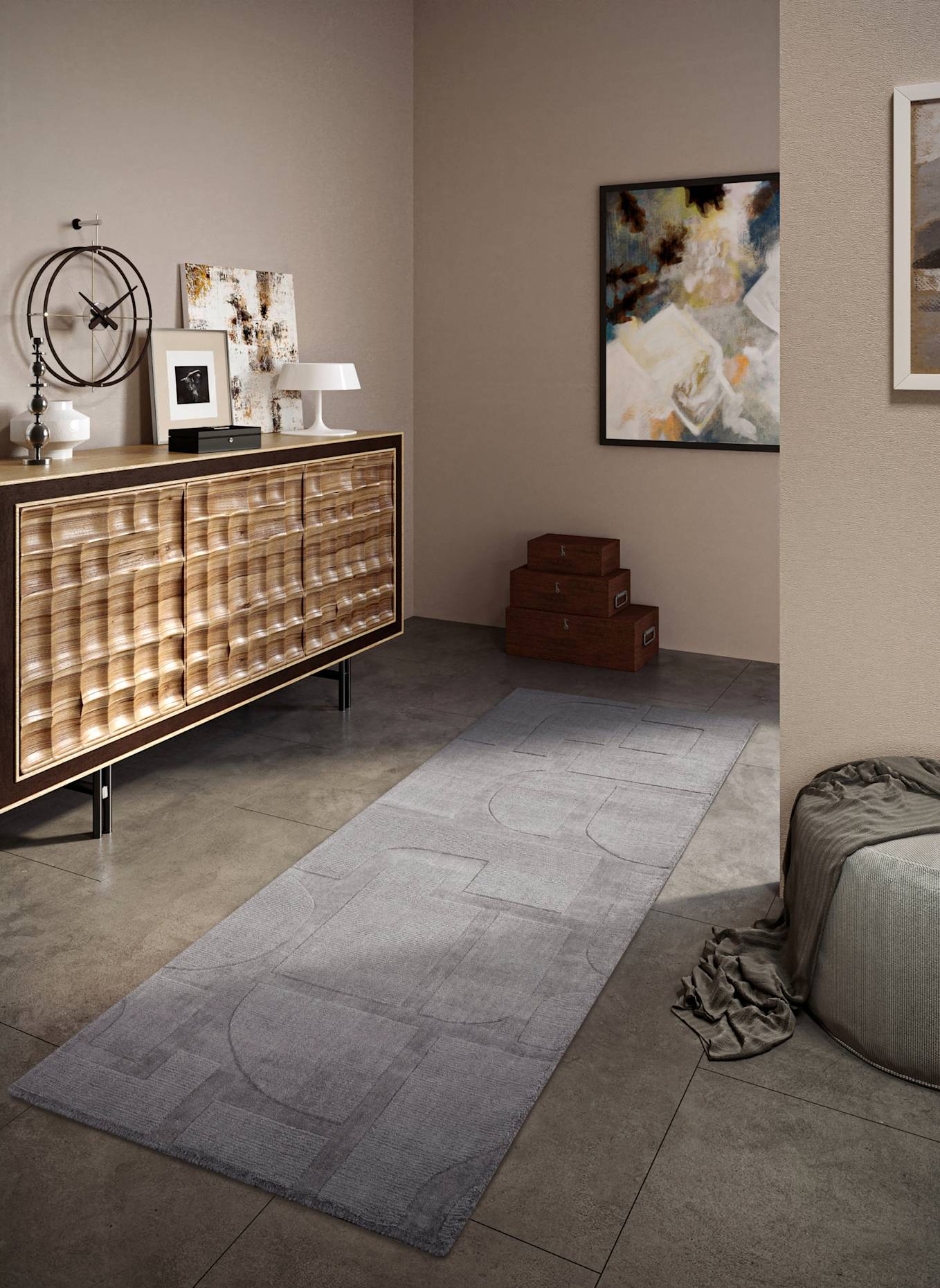 Villeroy & Boch Teppich ALEXIS: GRAU/ DUNKELGRAU/ HELLGRAU/ SILBER