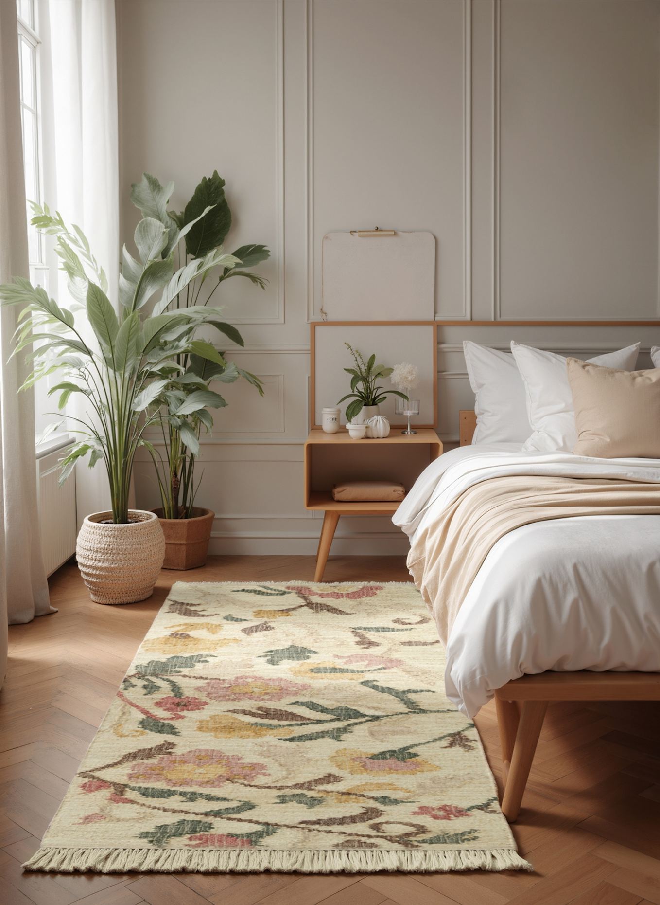 ELLE Decoration Teppich VIOLETTE: ALTROSA/ BRAUN/ HELLGRÜN/ BEIGE