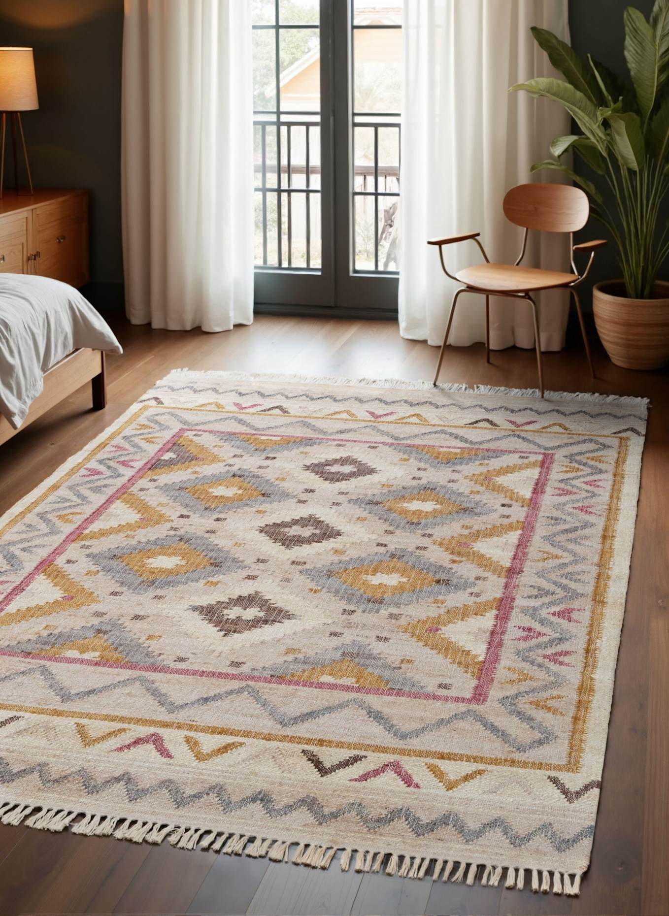 ELLE Decoration Teppich IMANI: GELB/ GRAU/ BEIGE