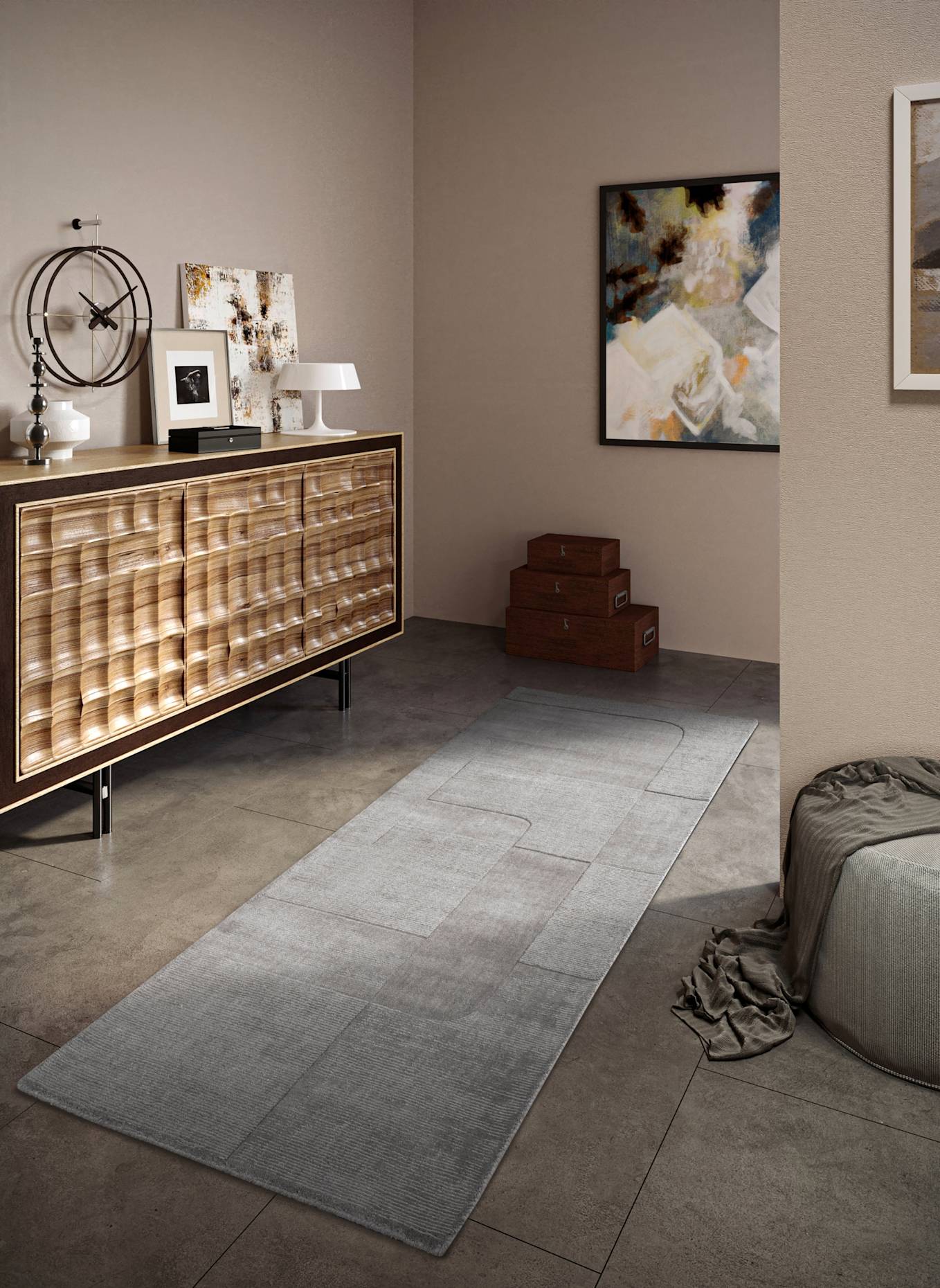 Villeroy & Boch Teppich CHARLOTTE: GRAU/ DUNKELGRAU/ HELLGRAU/ SILBER