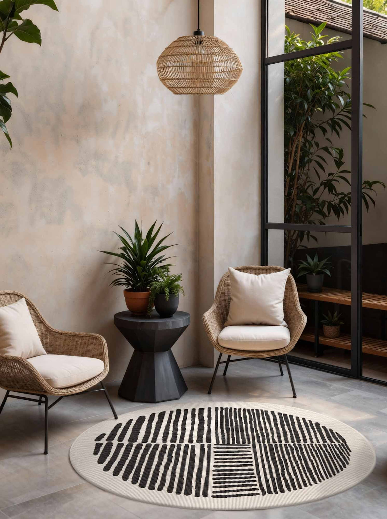 TED BAKER Teppich HARINGEY: SCHWARZ/ WEISS