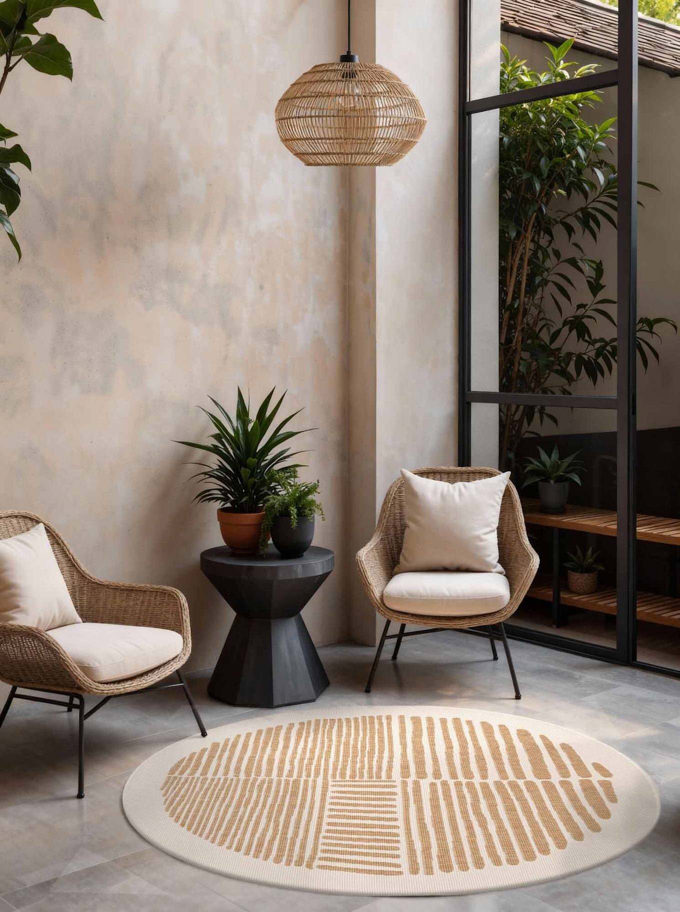 TED BAKER Teppich HARINGEY: BEIGE/ WEISS