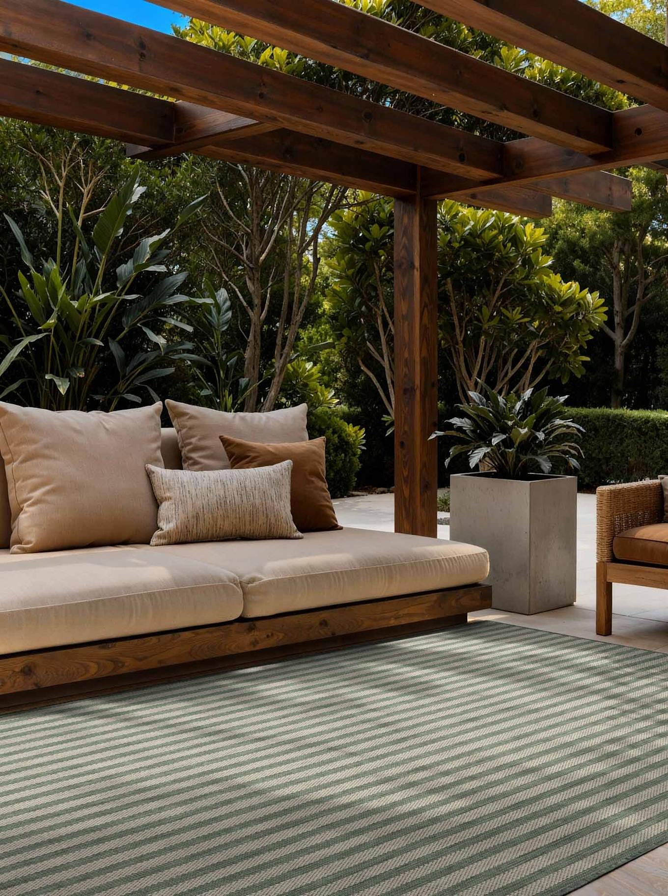 TED BAKER Teppich HARINGEY: GRÜN/ WEISS