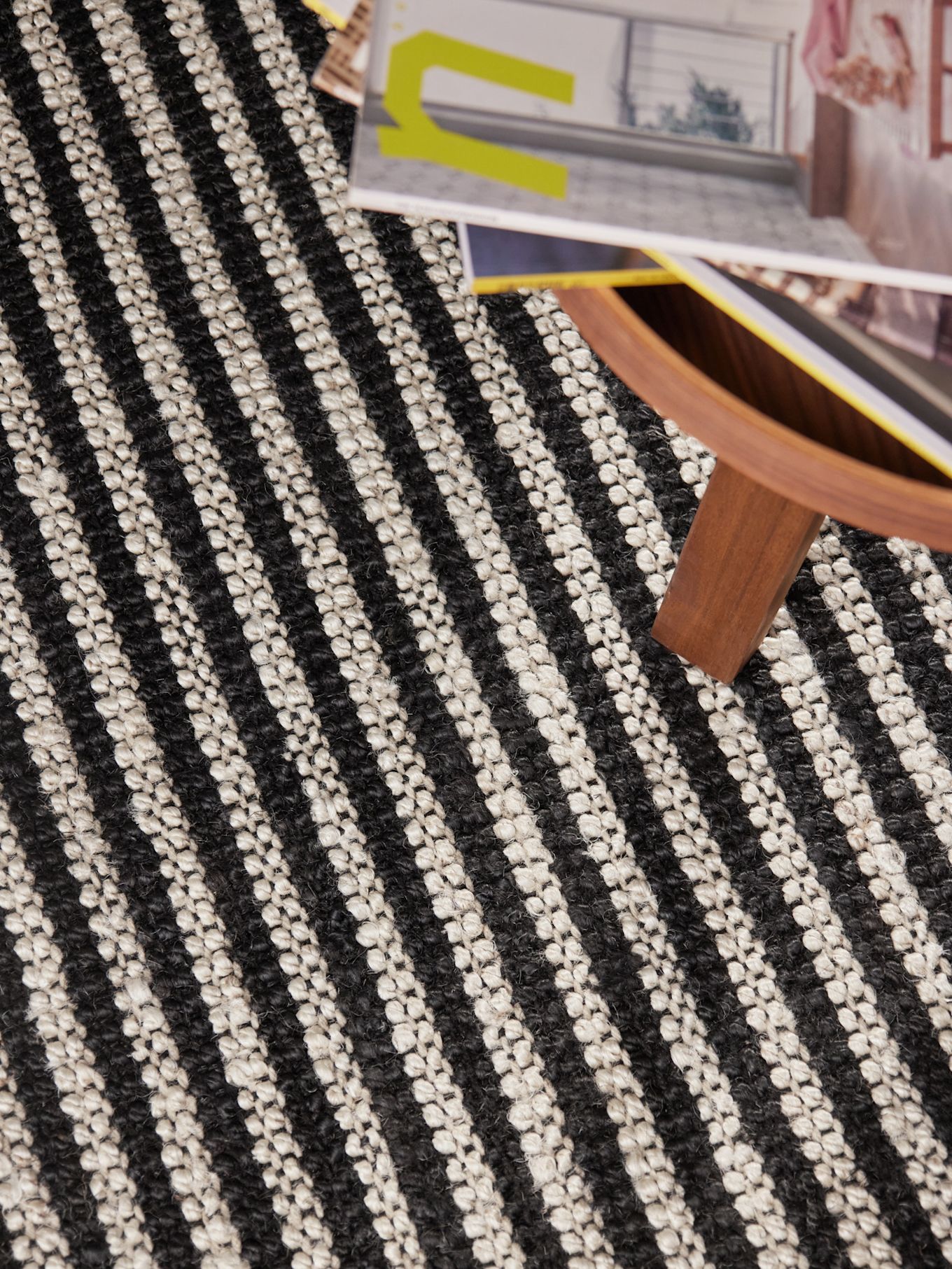 ELLE Decoration Teppich HARVEST: DUNKELGRAU / SCHWARZ