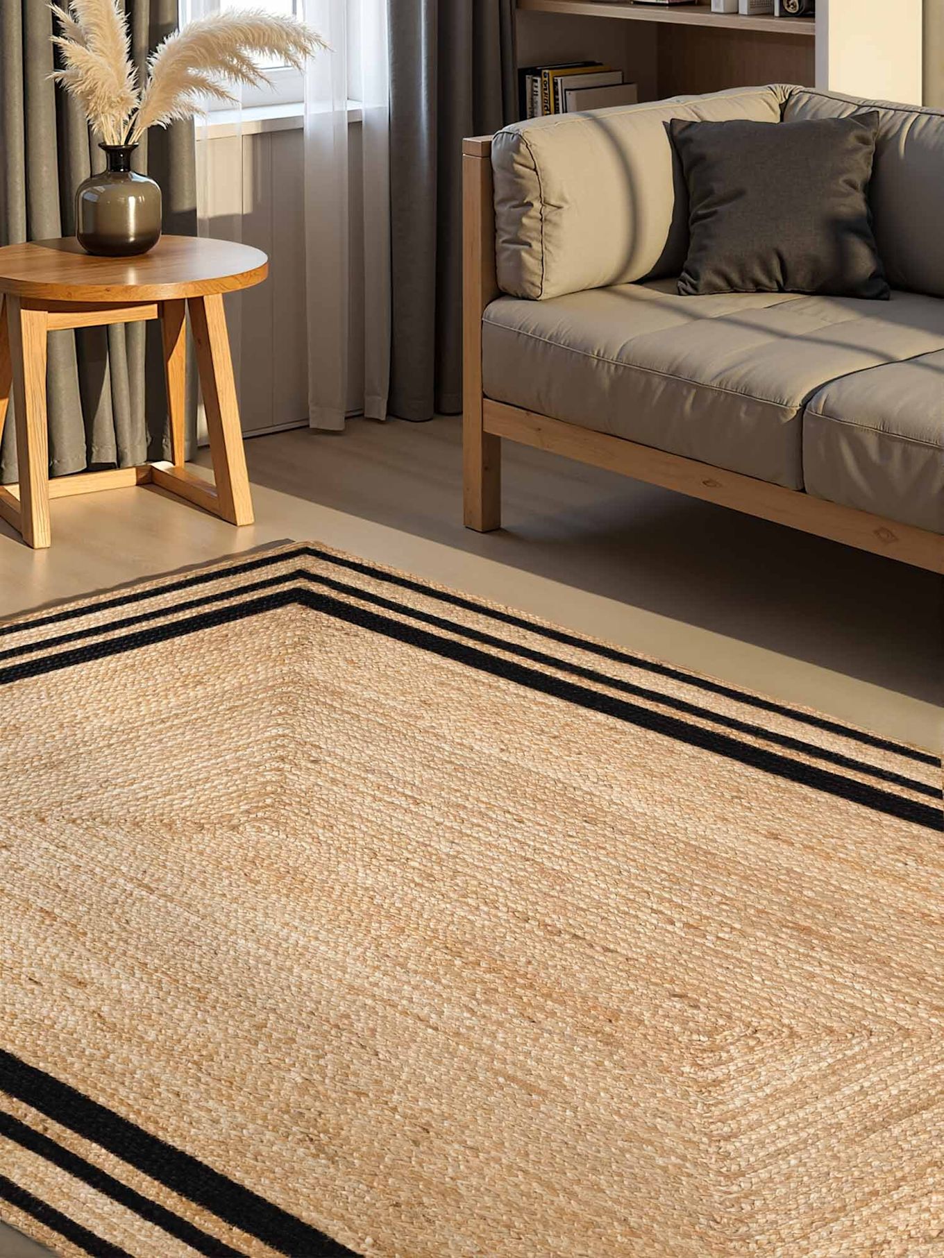 vikosa Teppich JUTTA: BEIGE / SCHWARZ