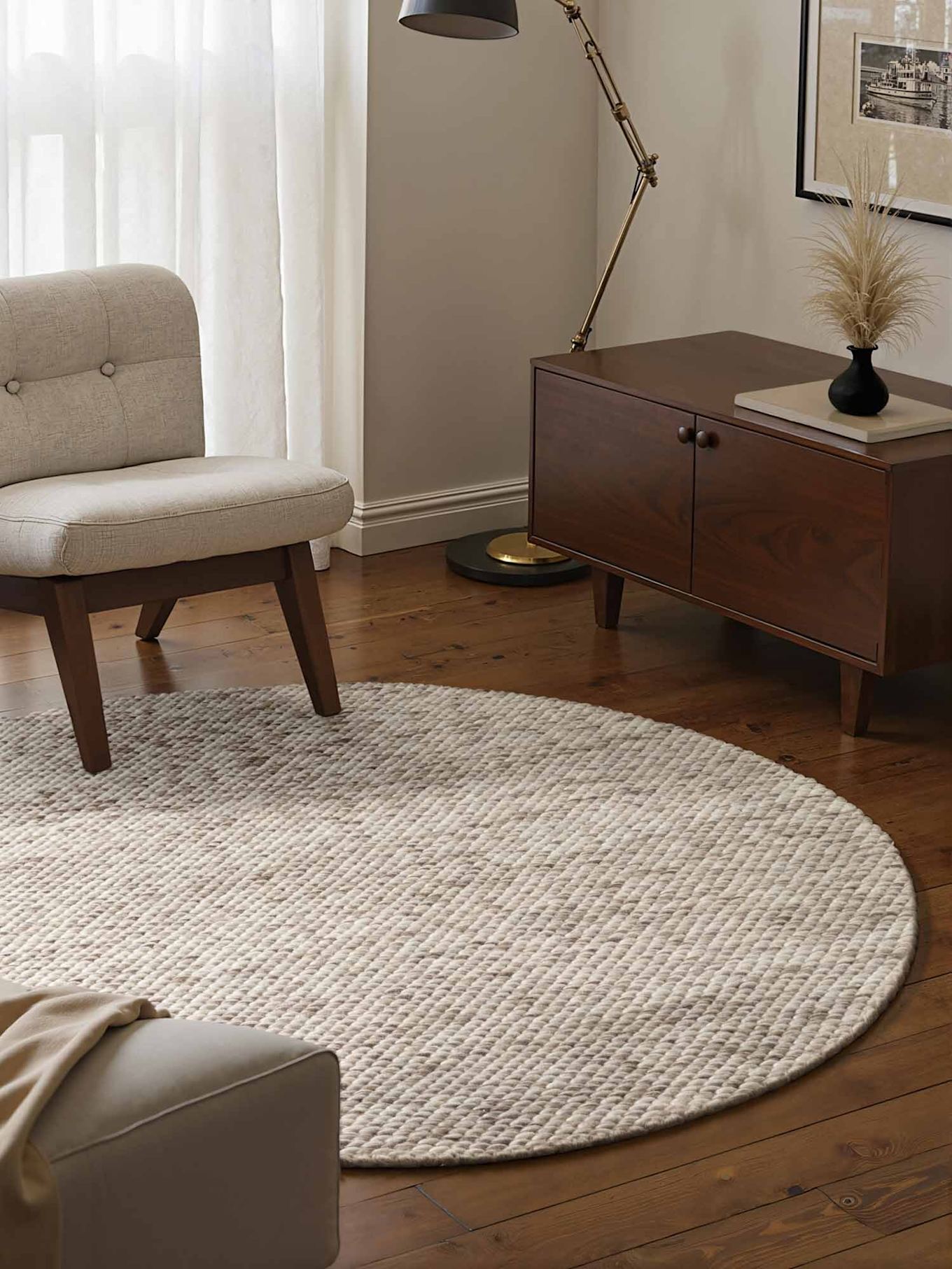 ELLE Decoration Teppich LYON: CREME/ BRAUN