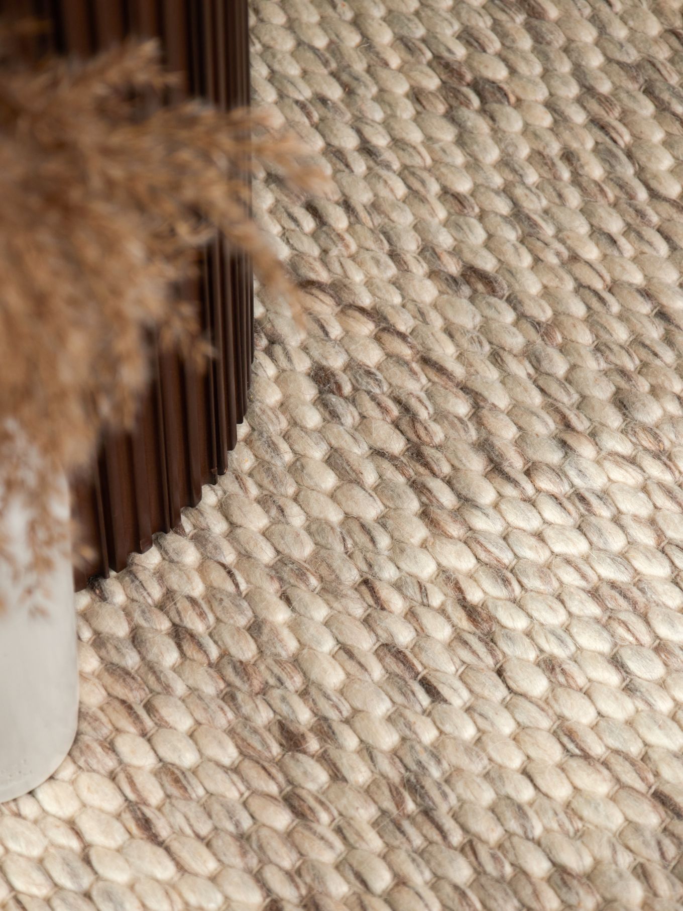 ELLE Decoration Teppich LYON: CREME / BRAUN