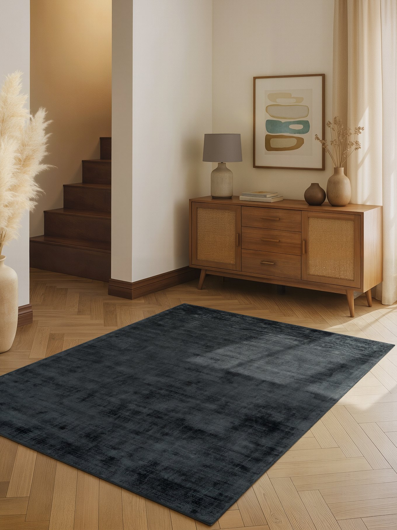 vikosa Teppich NOEMI: DUNKELGRAU/ SCHWARZ