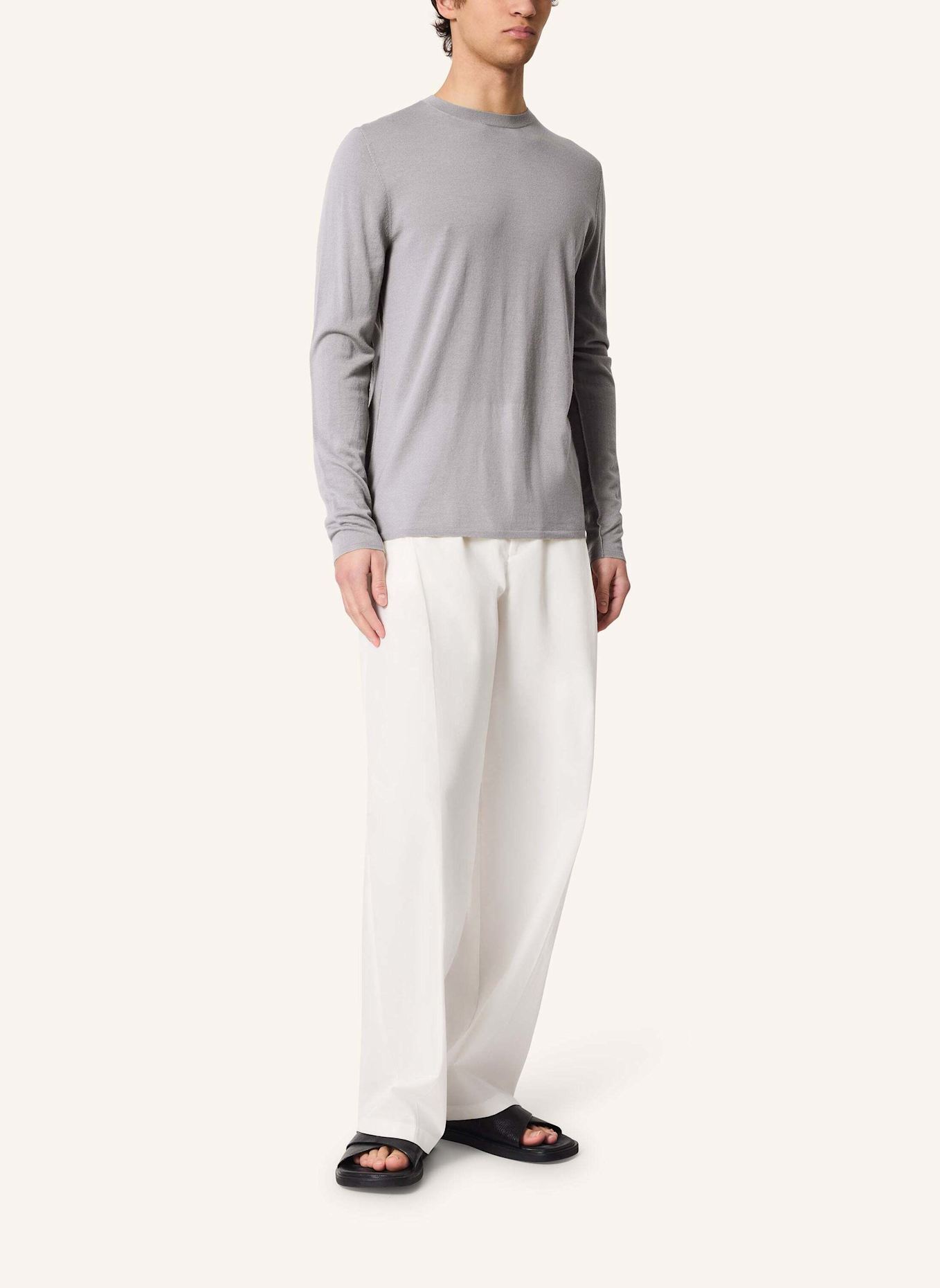 KIEFERMANN Pullover MARLEYS aus Merino: GRAU