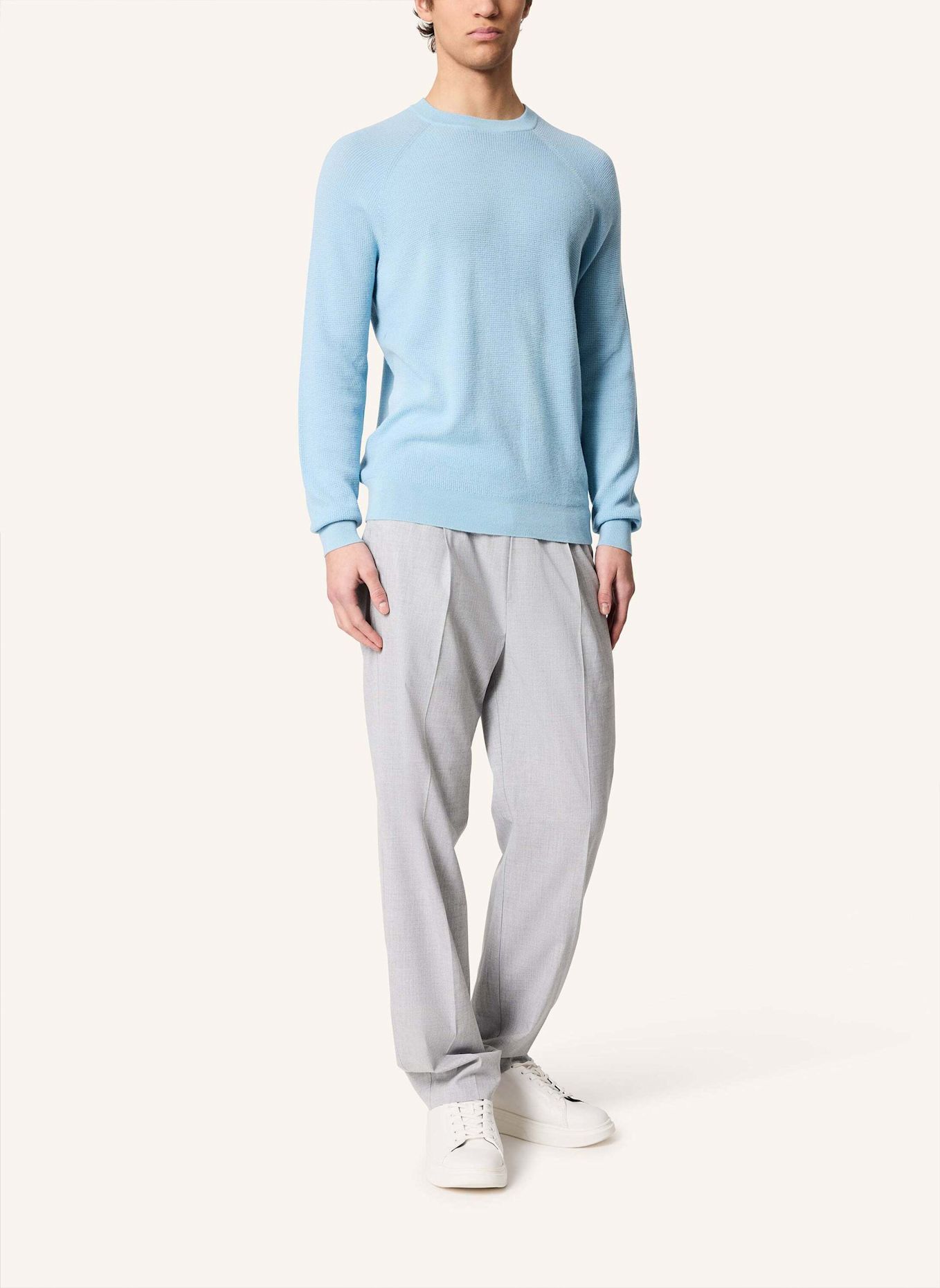 KIEFERMANN Pullover HOROLD aus Merino: HELLBLAU