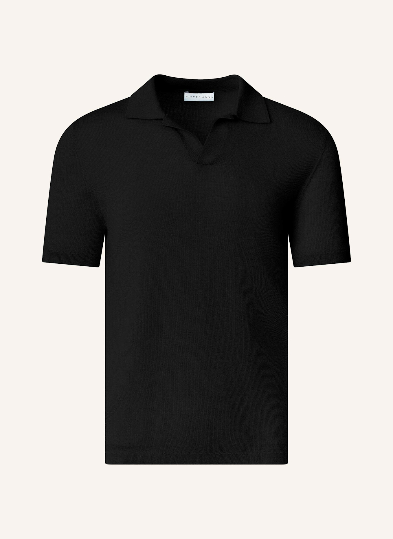 KIEFERMANN Strick-Poloshirt LURAS aus Merino: SCHWARZ