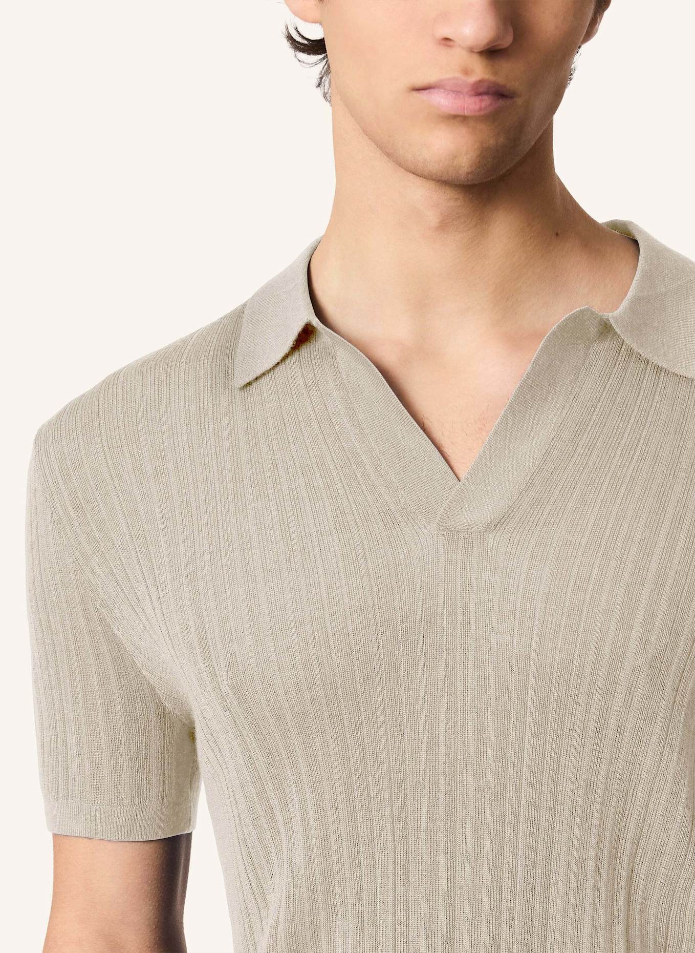 KIEFERMANN Strick-Poloshirt BORTISO aus Merino: BEIGE