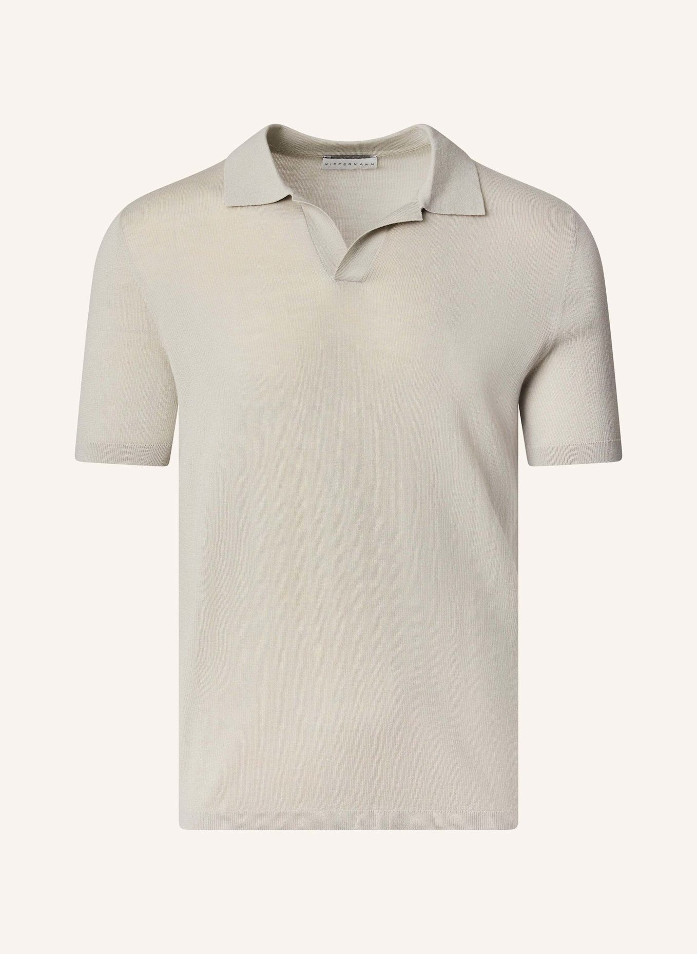 KIEFERMANN Strick-Poloshirt LURAS aus Merino: BEIGE