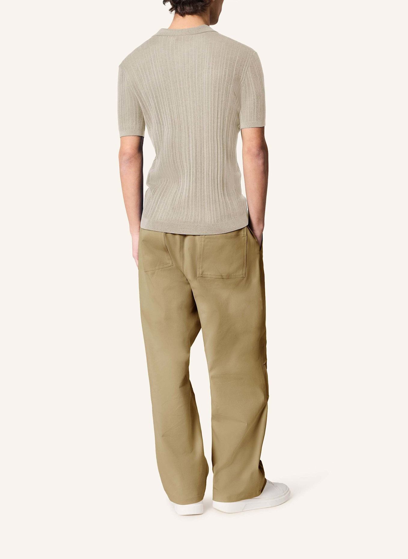 KIEFERMANN Strick-Poloshirt BORTISO aus Merino: BEIGE