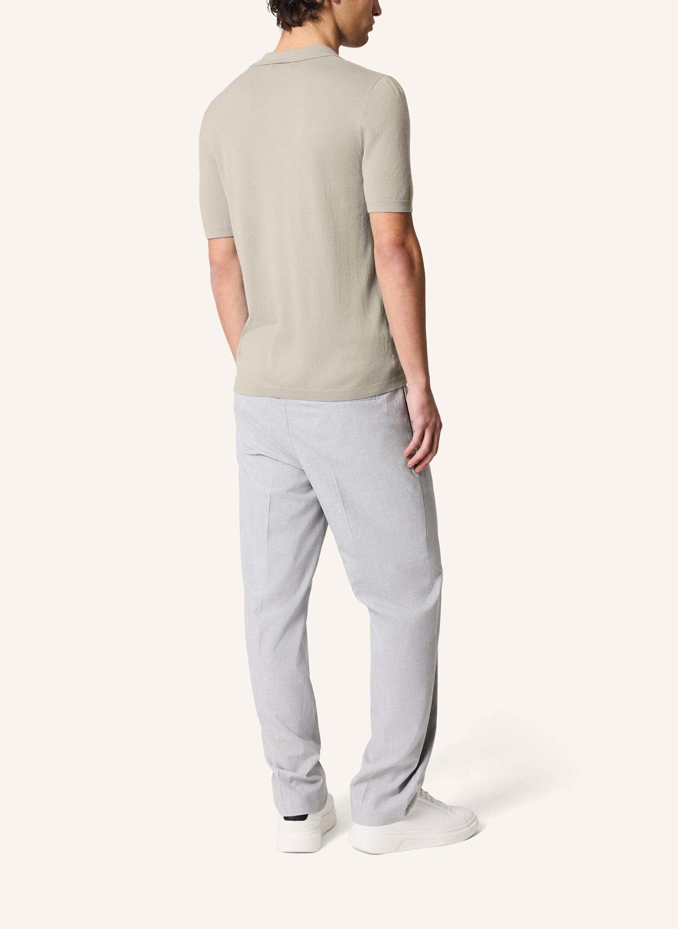KIEFERMANN Strick-Poloshirt LURAS aus Merino: BEIGE