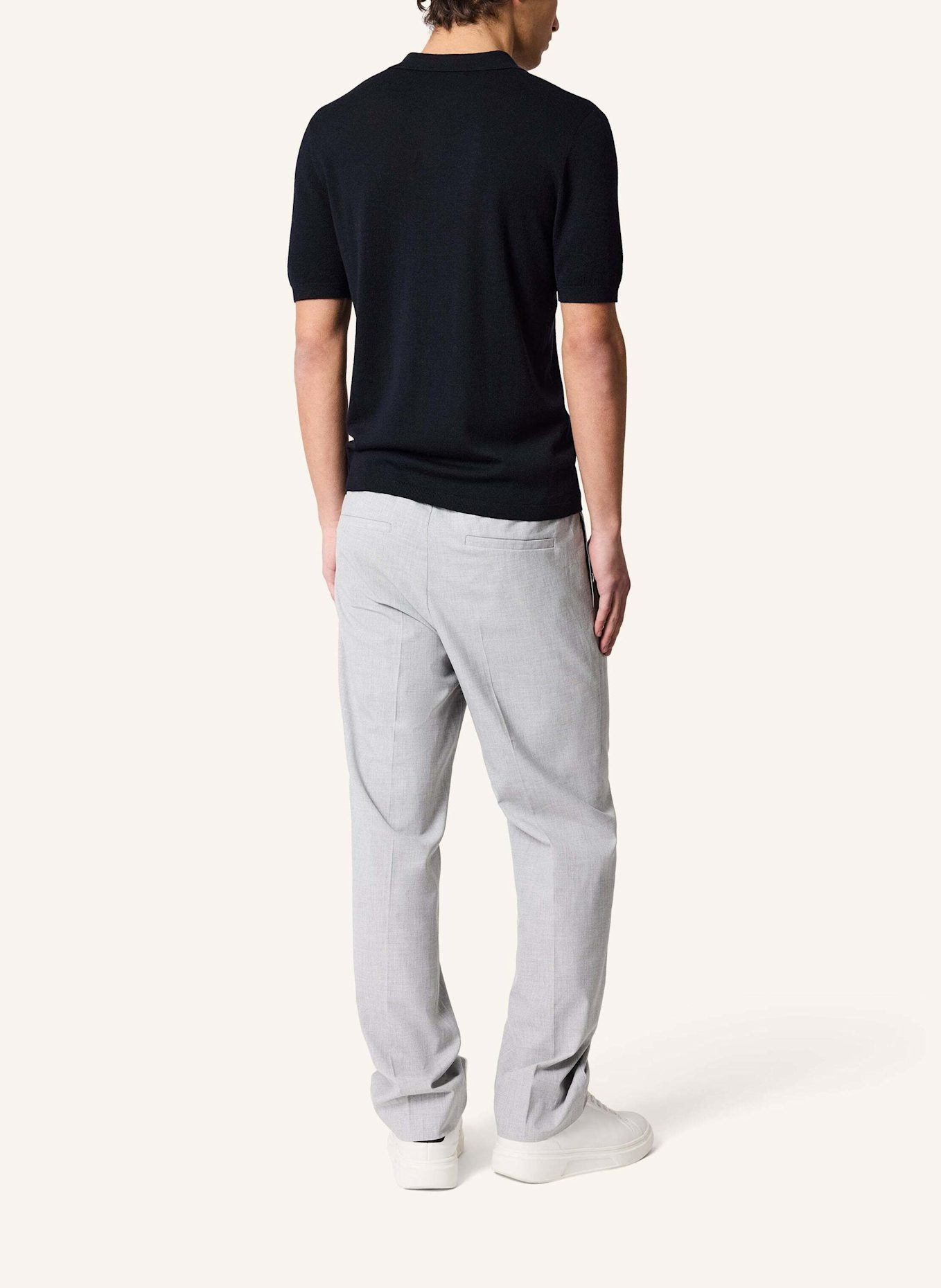 KIEFERMANN Strick-Poloshirt LURAS aus Merino: BLAU