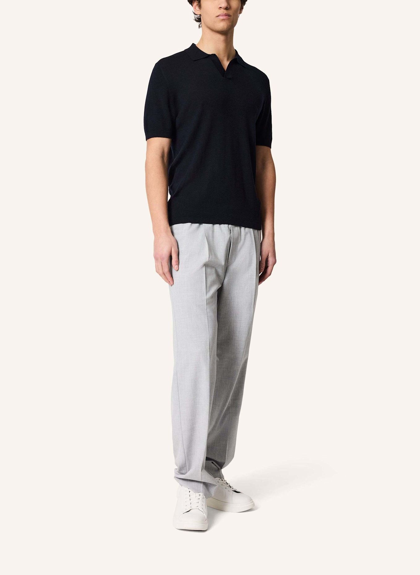 KIEFERMANN Strick-Poloshirt LURAS aus Merino: BLAU