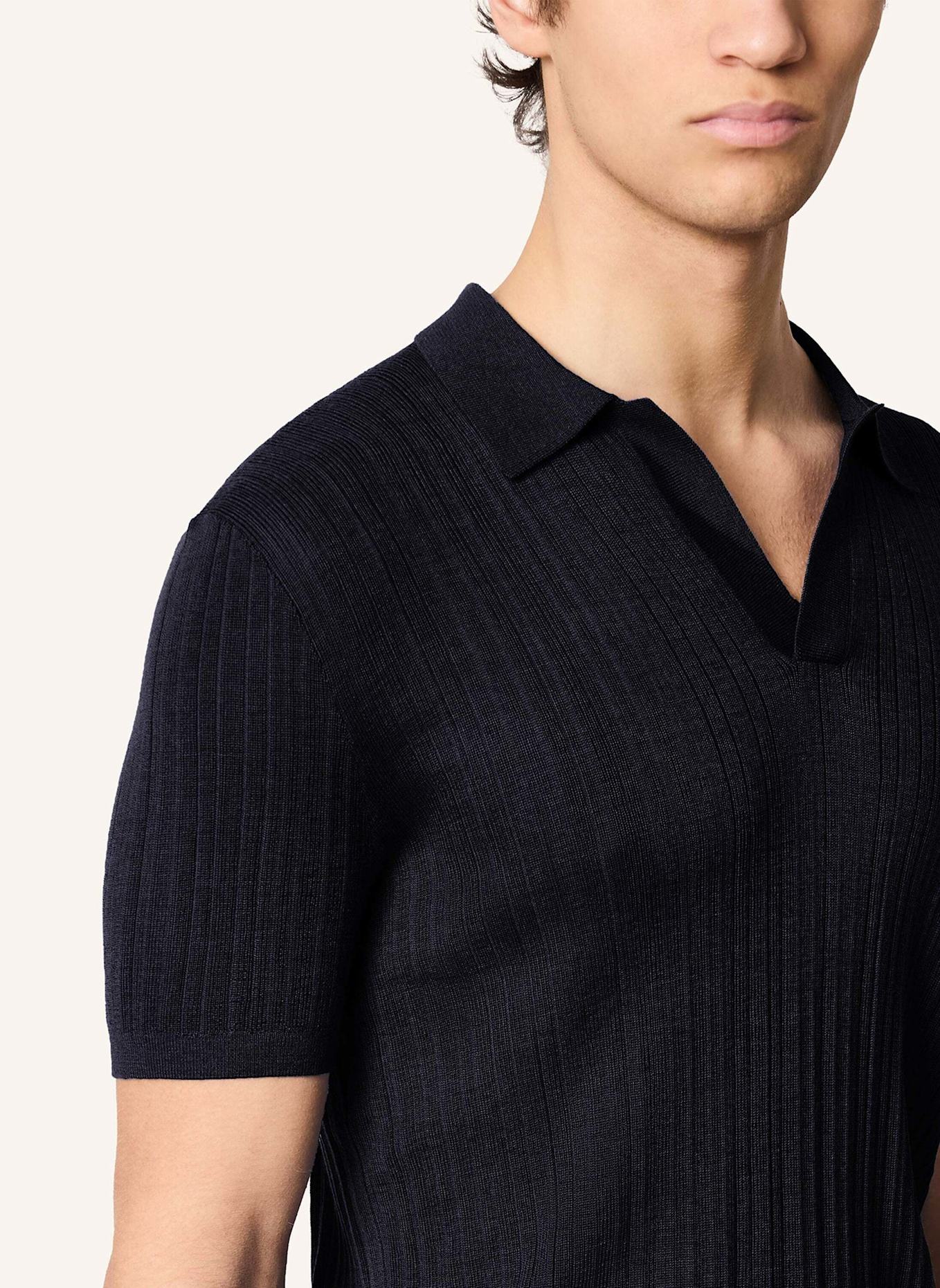 KIEFERMANN Strick-Poloshirt BORTISO aus Merino: BLAU