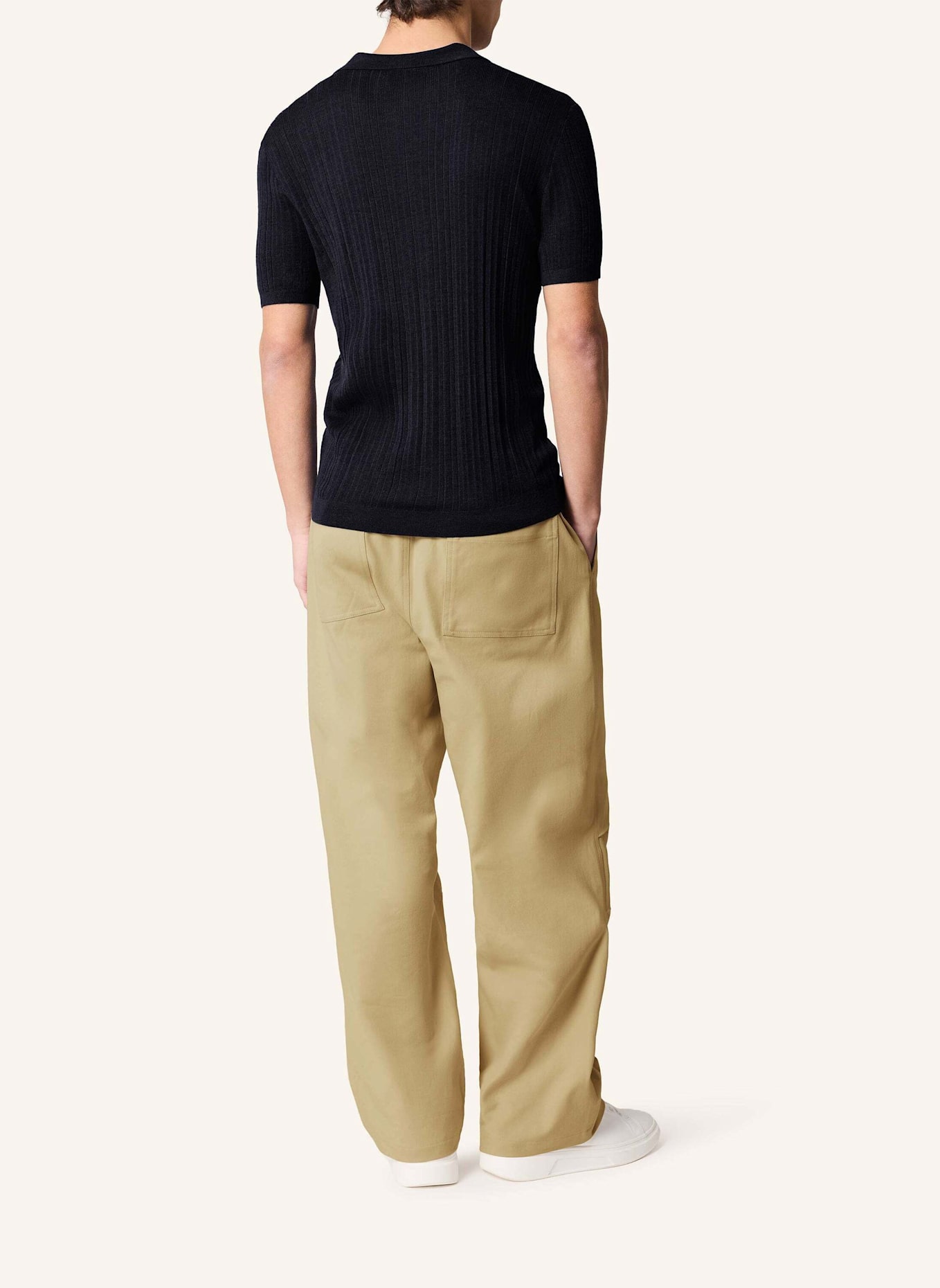 KIEFERMANN Strick-Poloshirt BORTISO aus Merino: BLAU