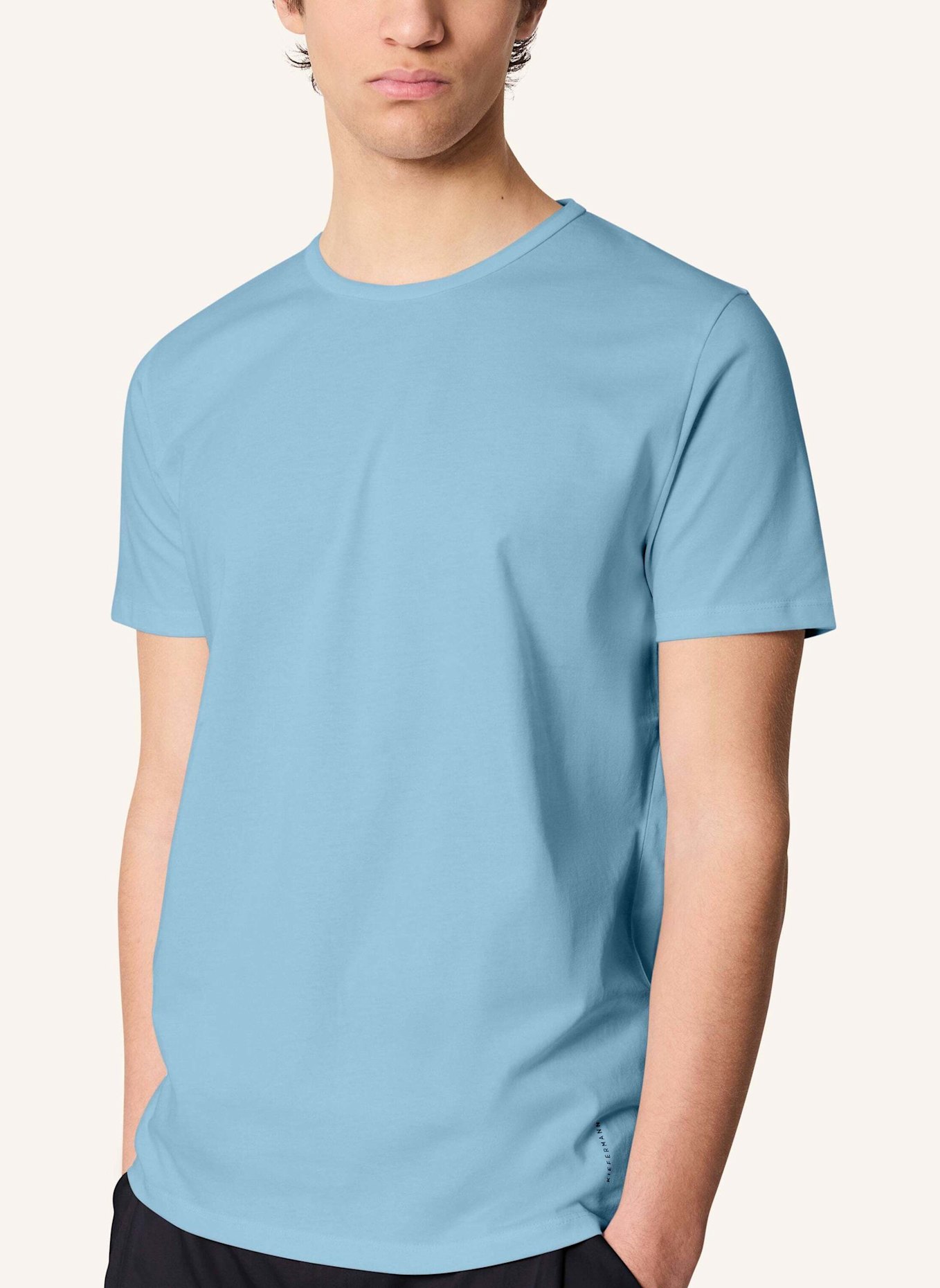 KIEFERMANN KIEFERMANN Essential Herren T-Shirt aus 100% Baumwolljersey Matello: HELLBLAU