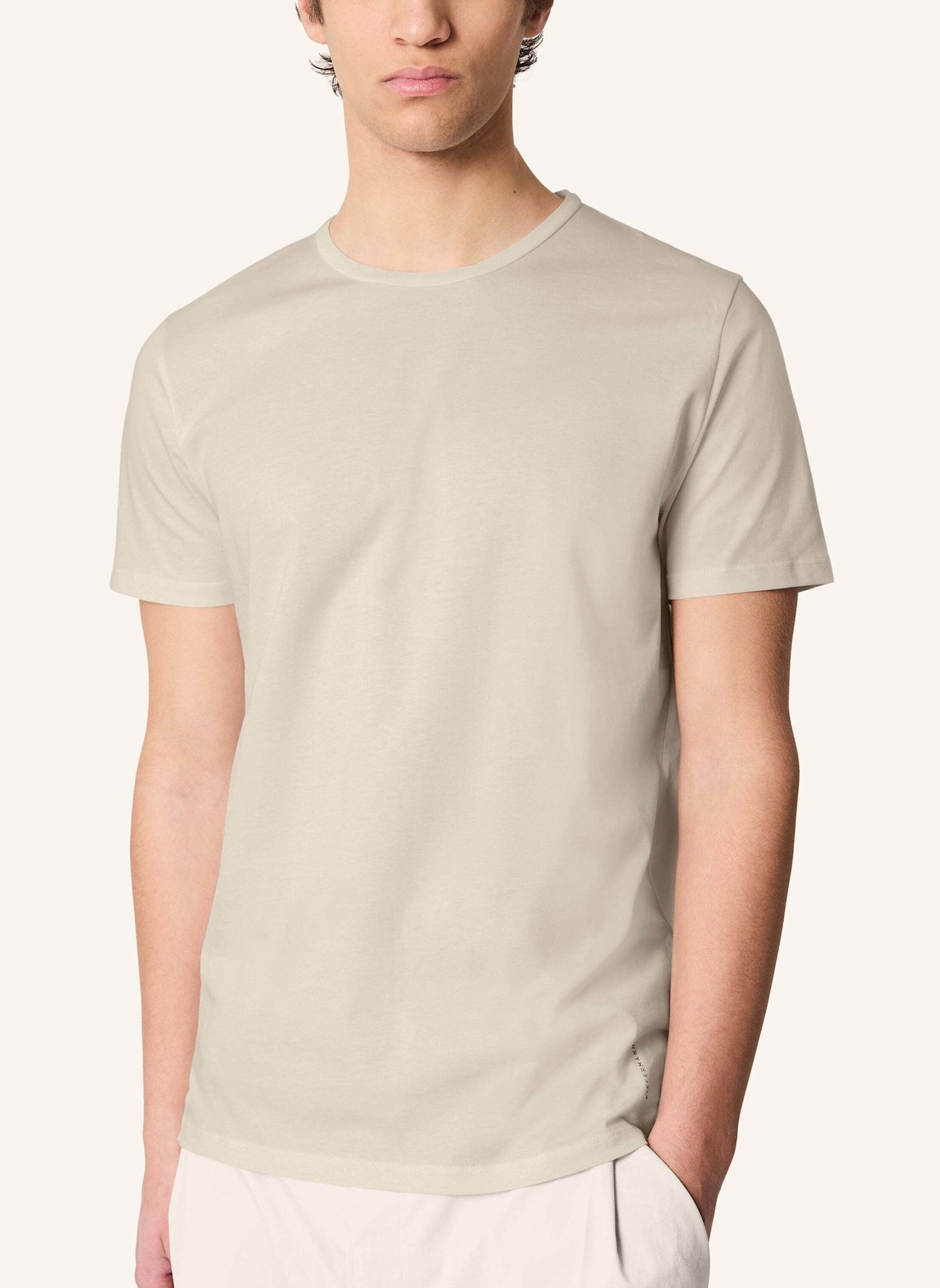 KIEFERMANN KIEFERMANN Essential Herren T-Shirt aus 100% Baumwolljersey Matello: BEIGE