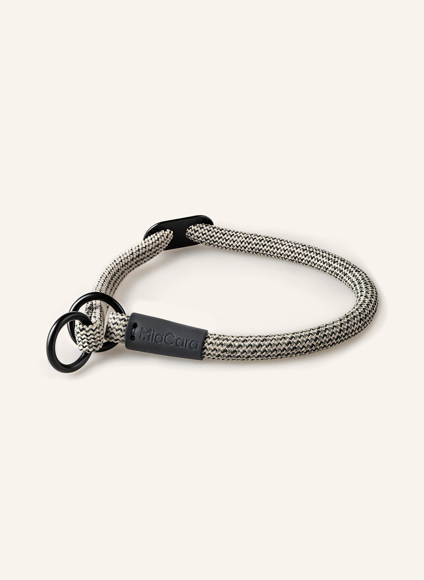 MiaCara Hundehalsband MONZA: DUNKELGRAU/ BEIGE/ OLIV