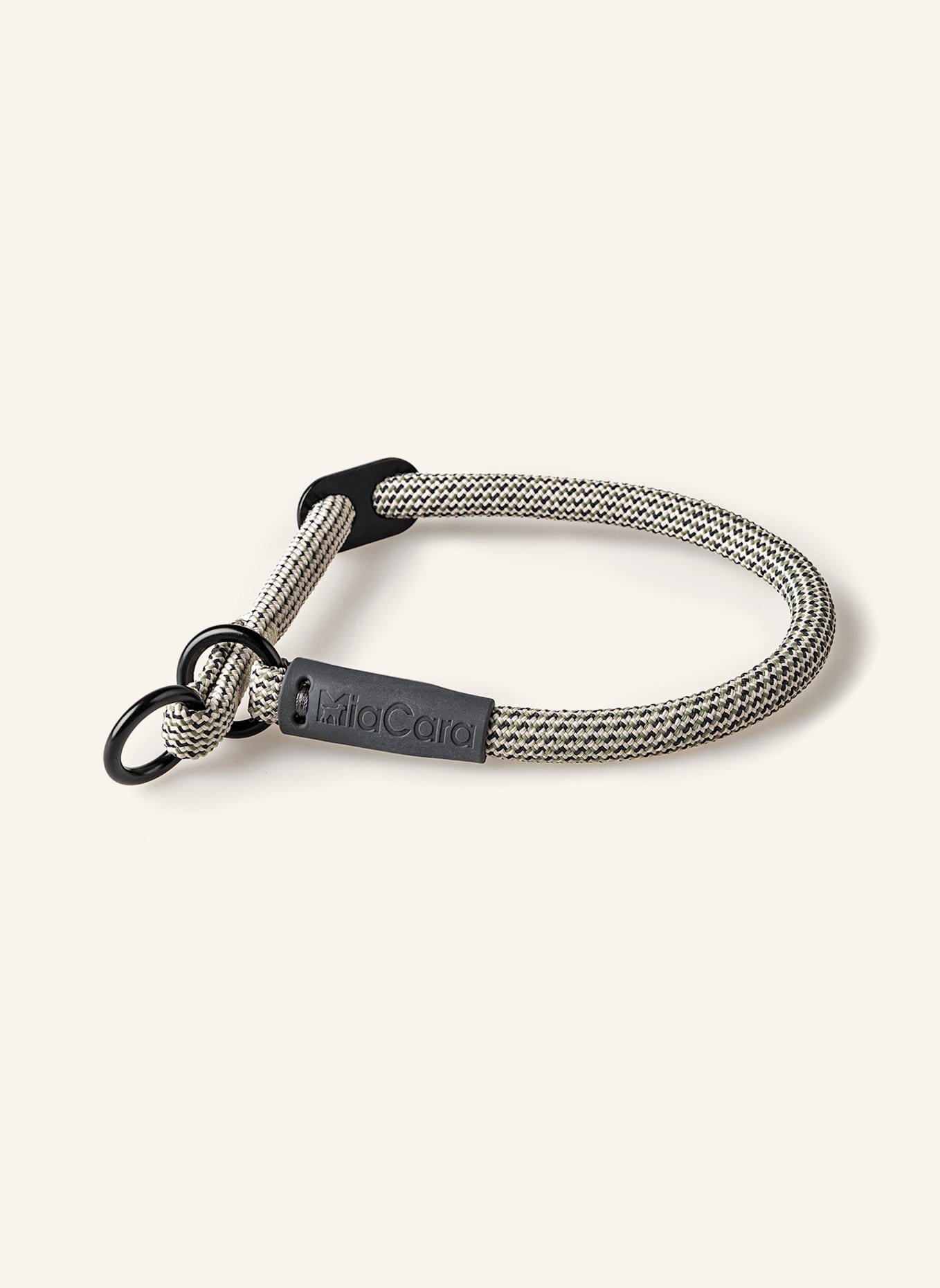 MiaCara Hundehalsband MONZA: DUNKELGRAU/ BEIGE/ OLIV