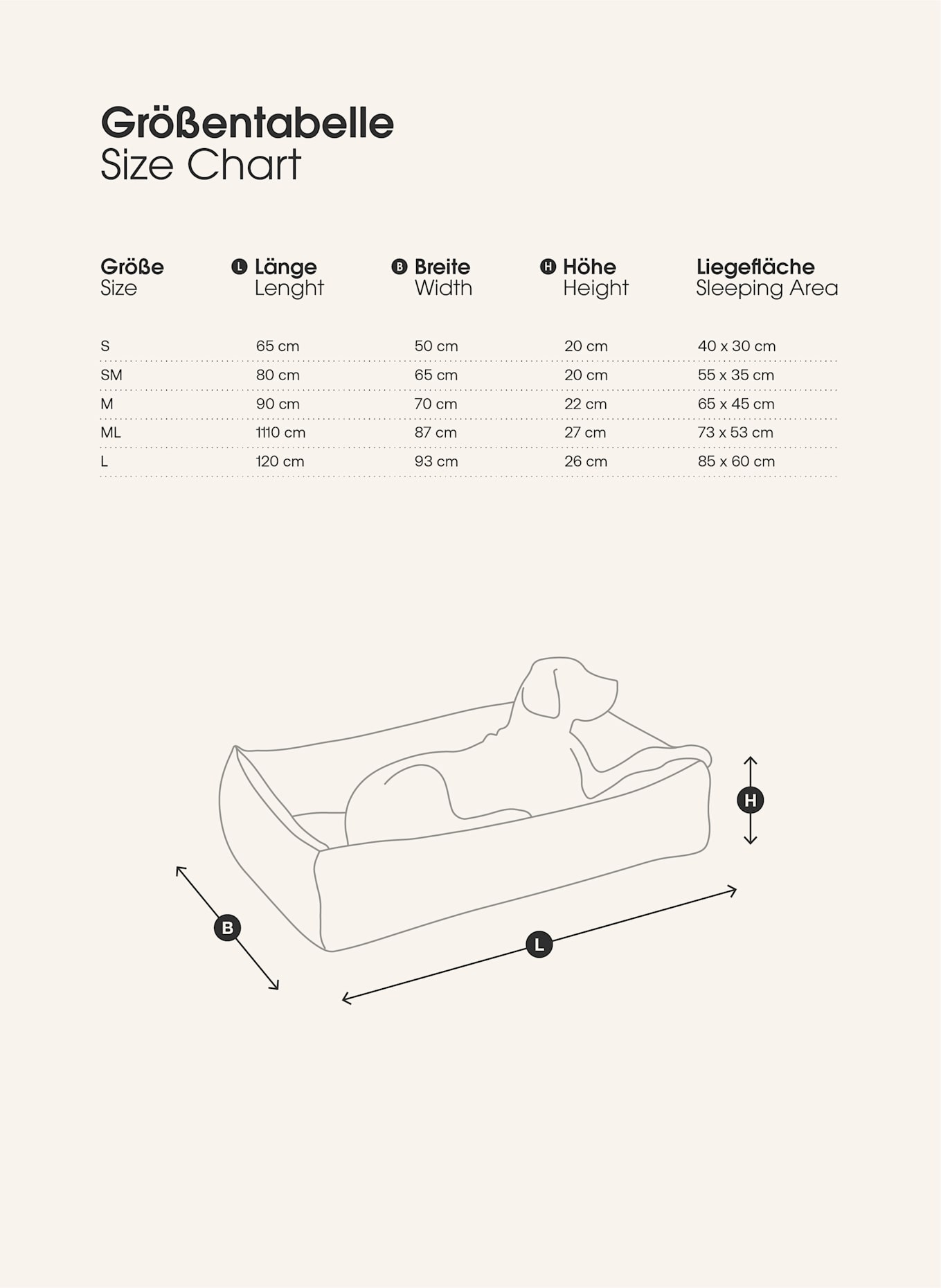 MiaCara Hundebett SENSO: BEIGE