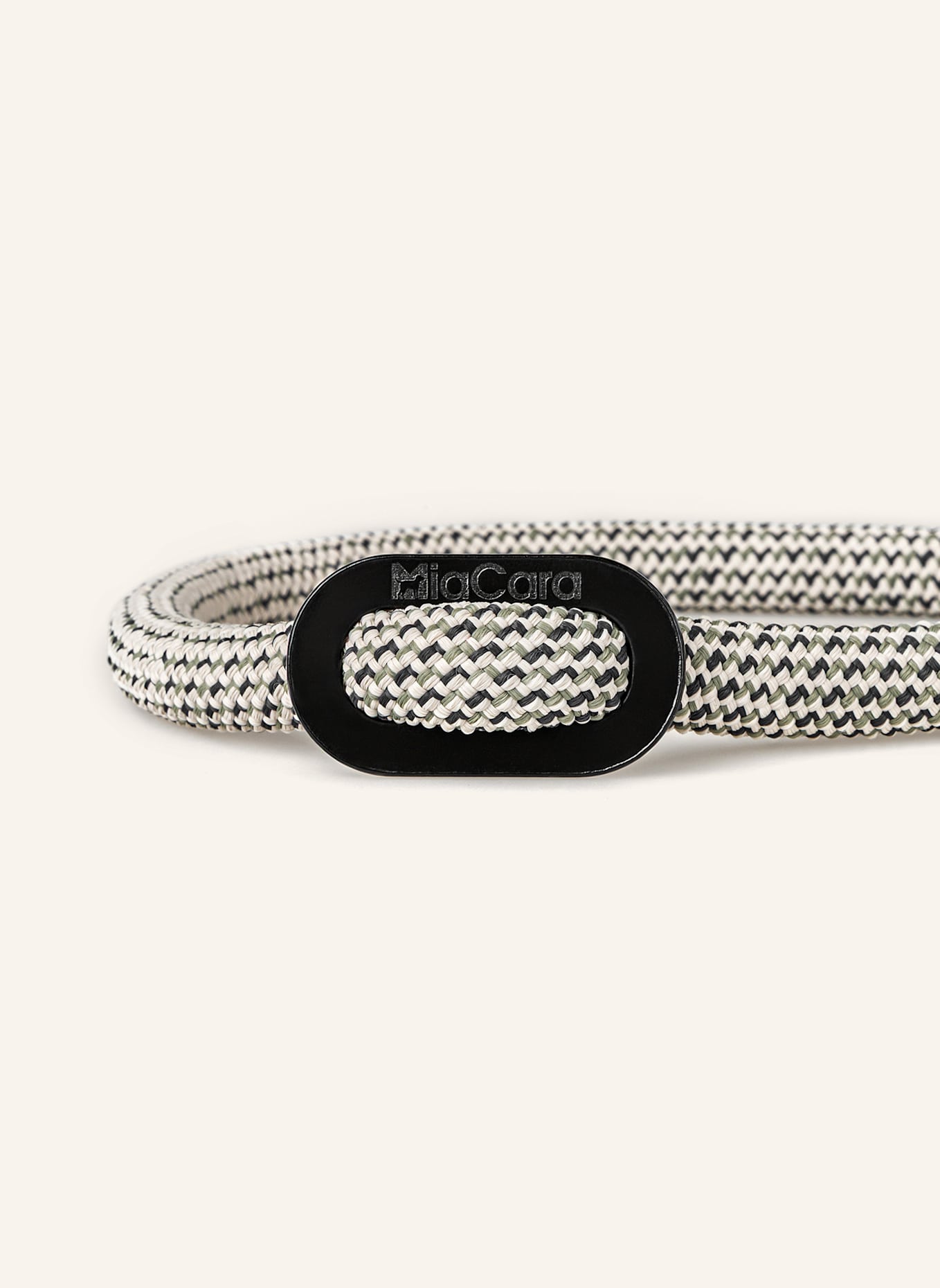 MiaCara Hundehalsband MONZA: DUNKELGRAU/ BEIGE/ OLIV
