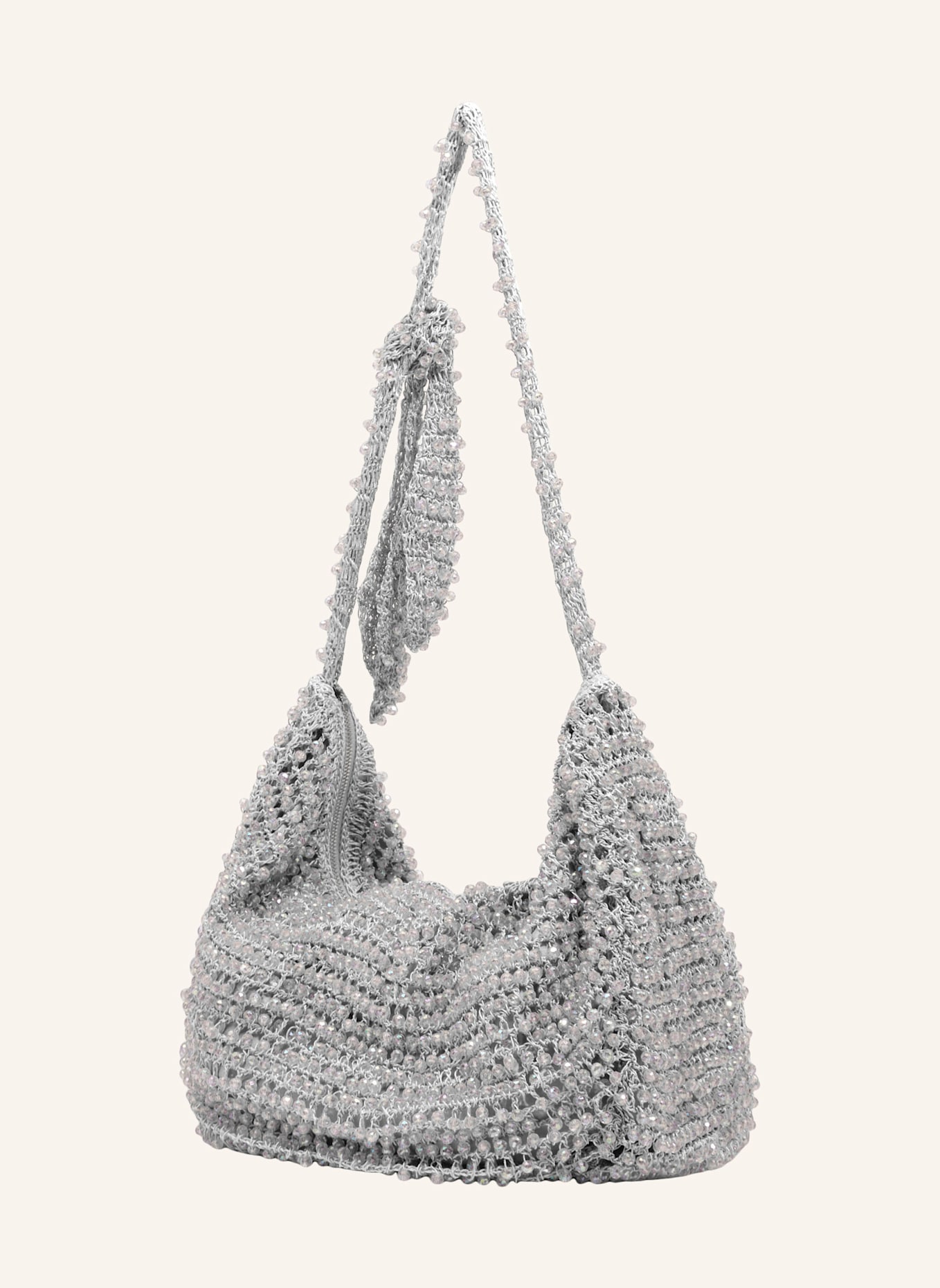 BIMBA Y LOLA Häkel-Schultertasche: SILBER