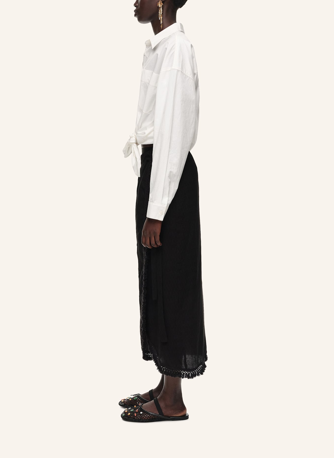 BIMBA Y LOLA Midi-Sarongrock: SCHWARZ