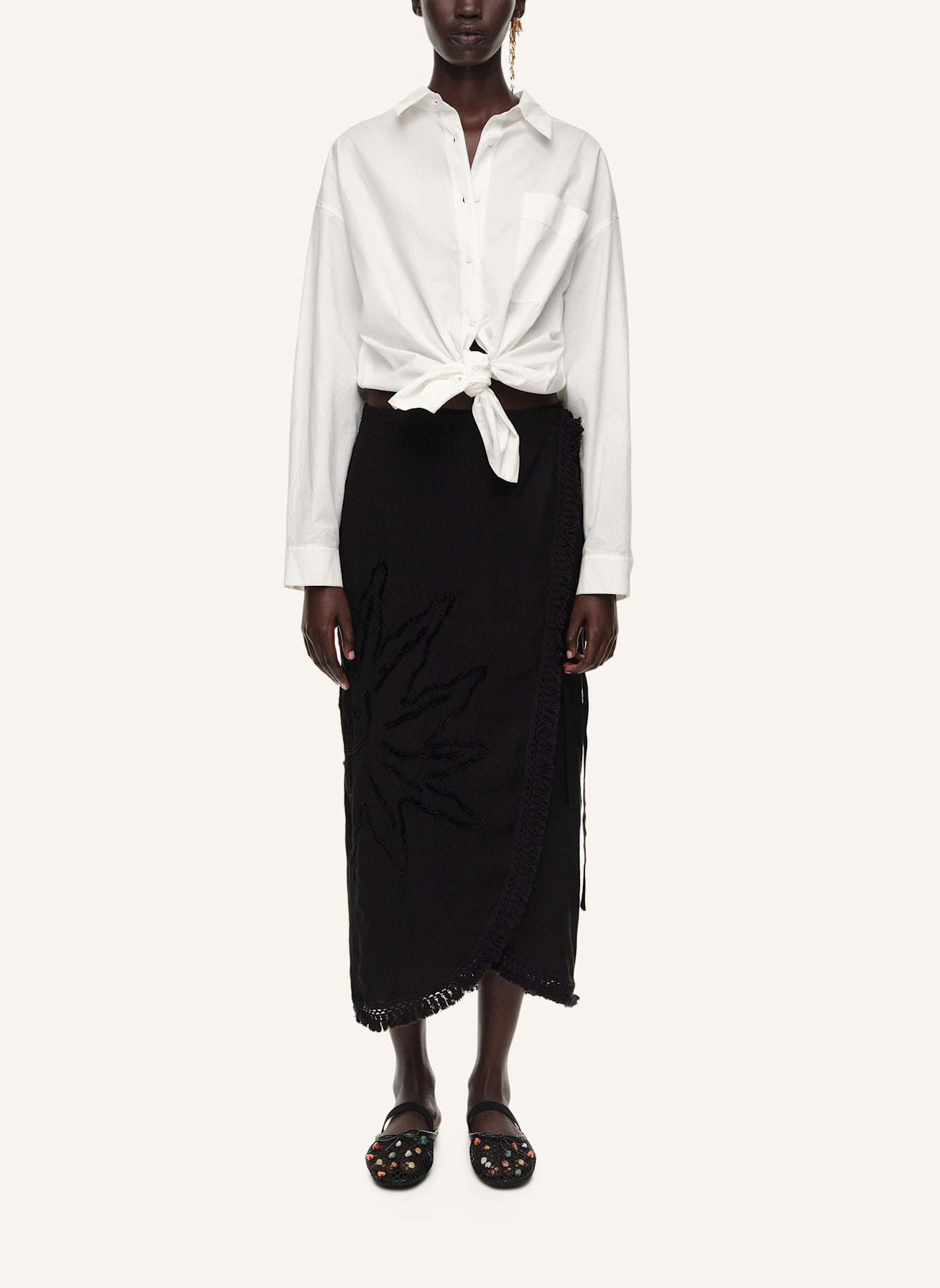 BIMBA Y LOLA Midi-Sarongrock: SCHWARZ
