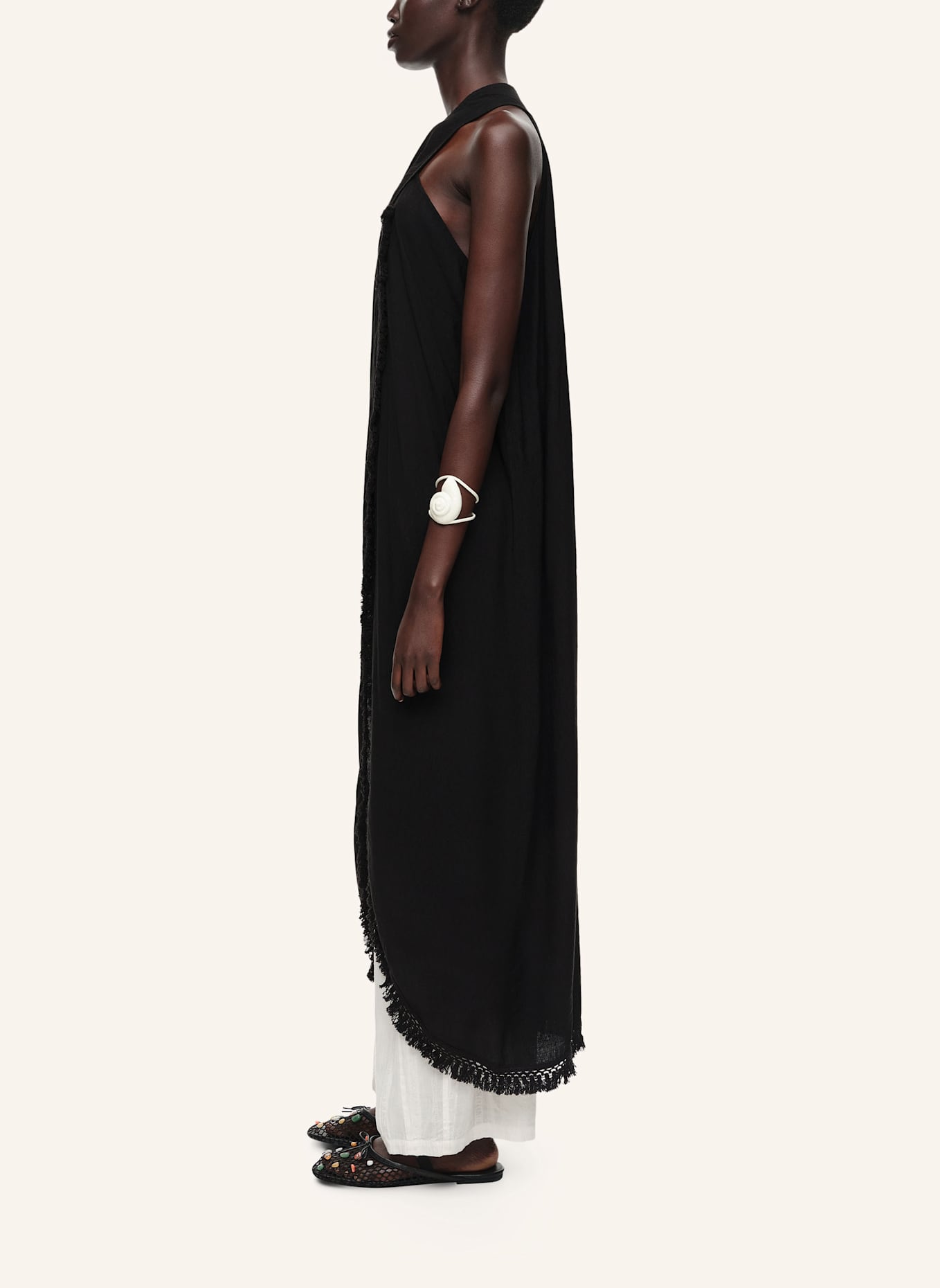BIMBA Y LOLA Fransen-Wickelkleid: SCHWARZ