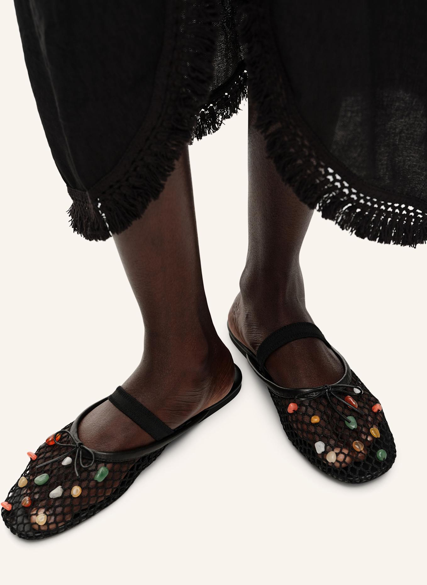 BIMBA Y LOLA Fransen-Wickelkleid: SCHWARZ