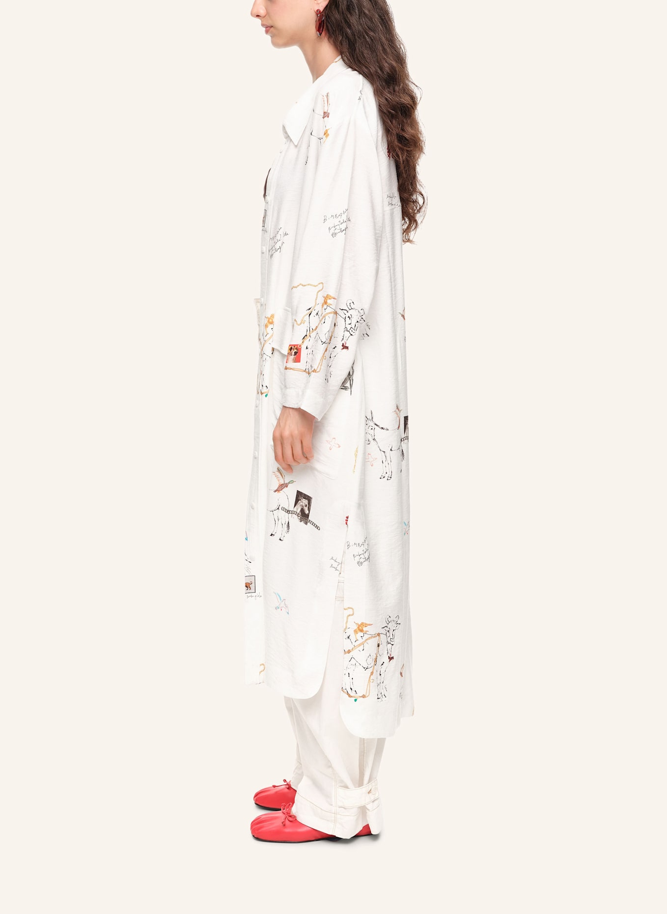 BIMBA Y LOLA Midi-Hemdkleid: ORANGE