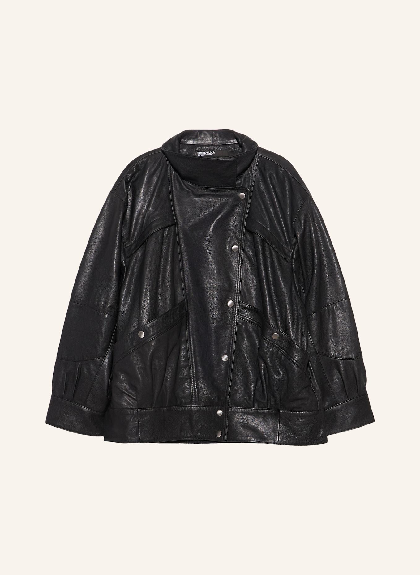 BIMBA Y LOLA Lederjacke: SCHWARZ