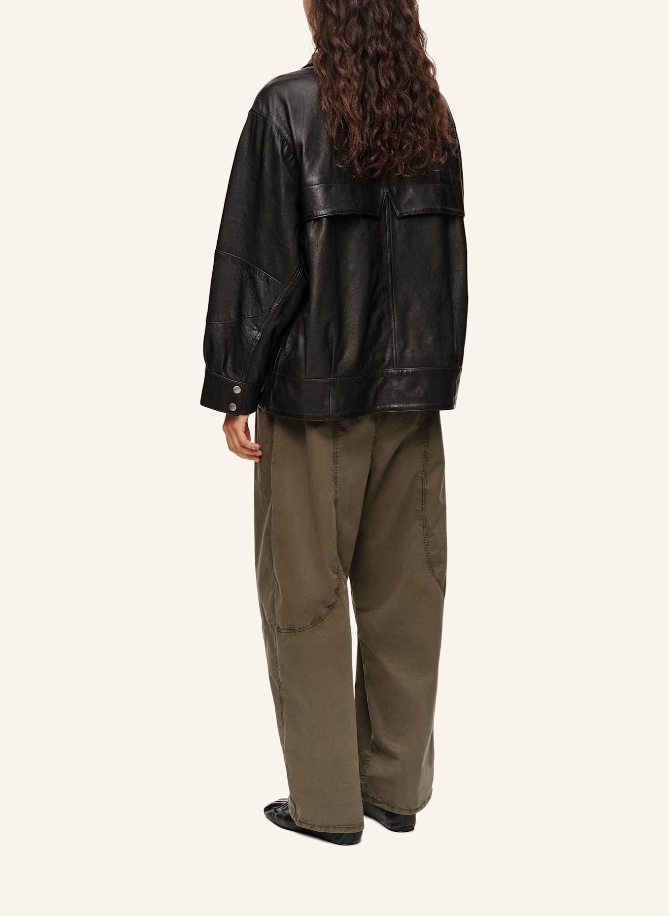 BIMBA Y LOLA Lederjacke: SCHWARZ