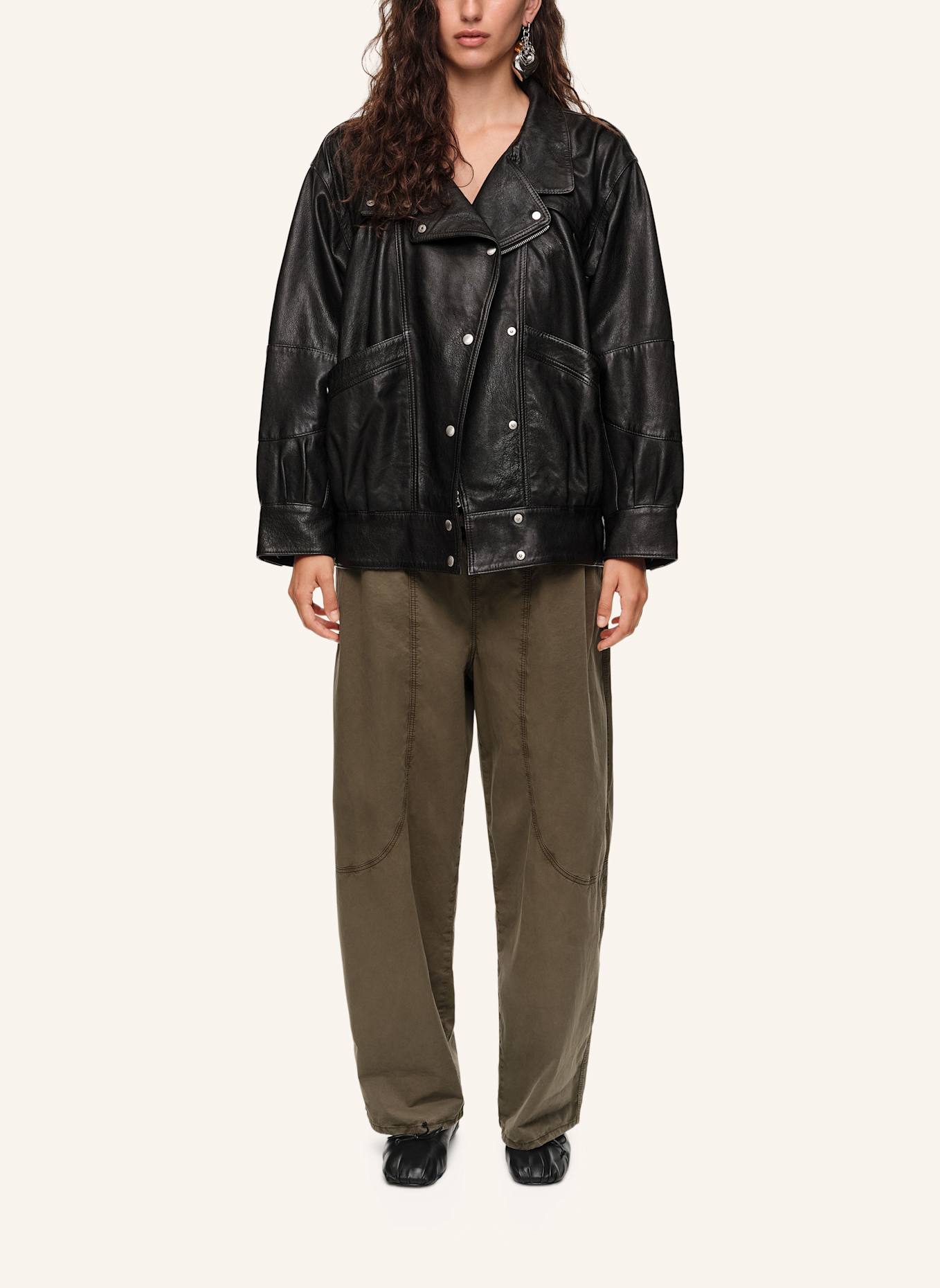 BIMBA Y LOLA Lederjacke: SCHWARZ