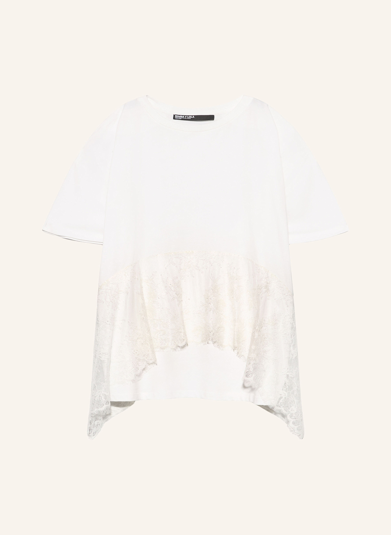 BIMBA Y LOLA Spitzen-Volant: WEISS