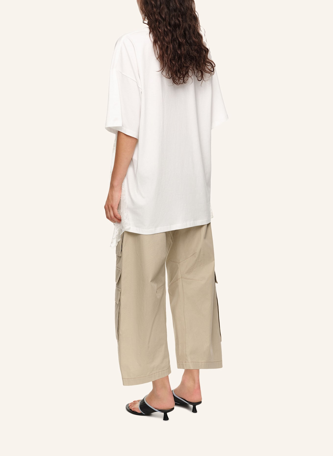 BIMBA Y LOLA Spitzen-Volant: WEISS