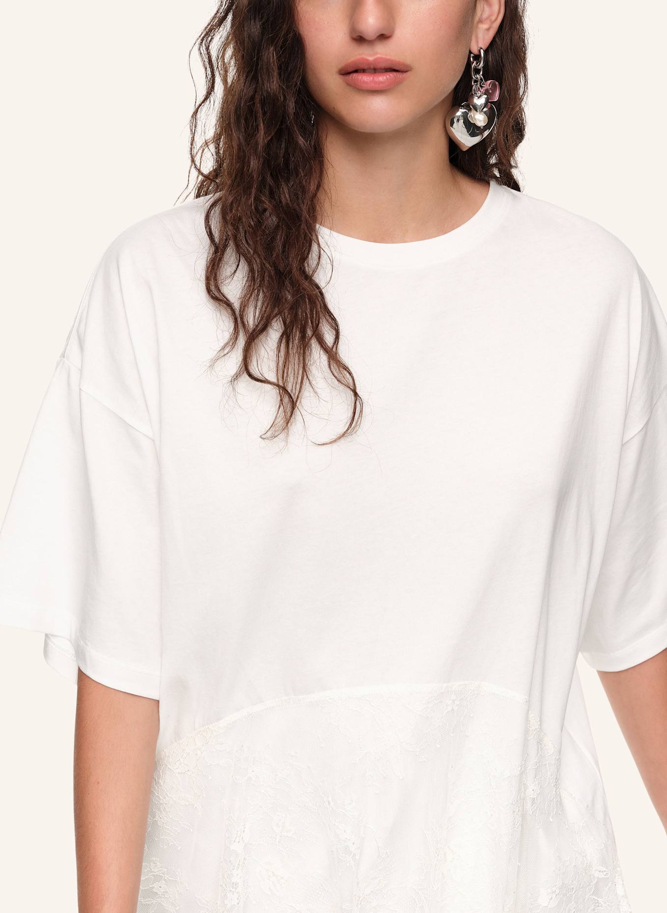 BIMBA Y LOLA Spitzen-Volant: WEISS