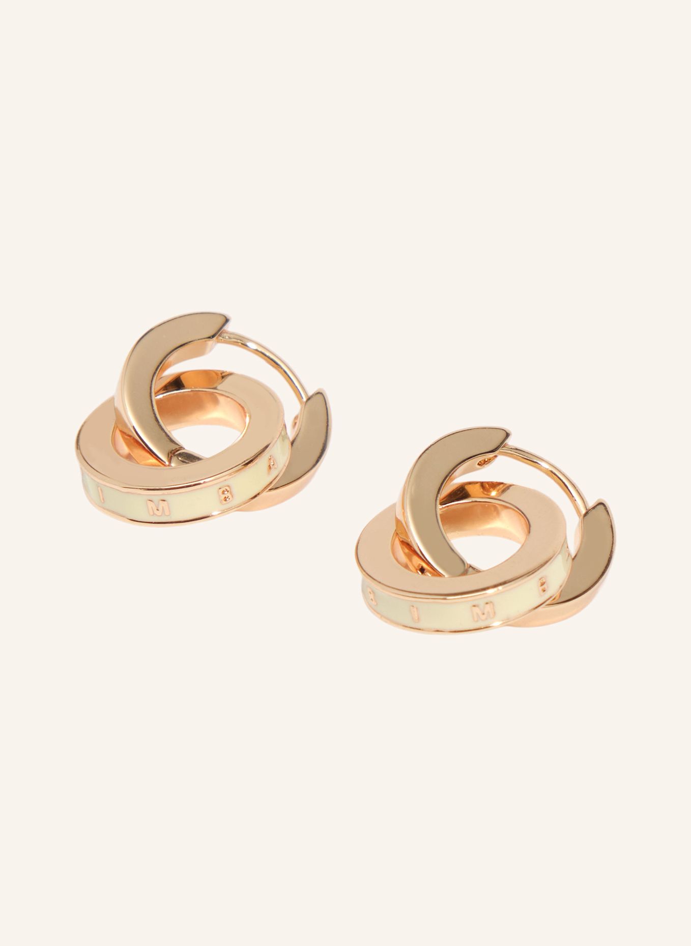 BIMBA Y LOLA Doppelreifen-Logo-Ohrringe: WEISS
