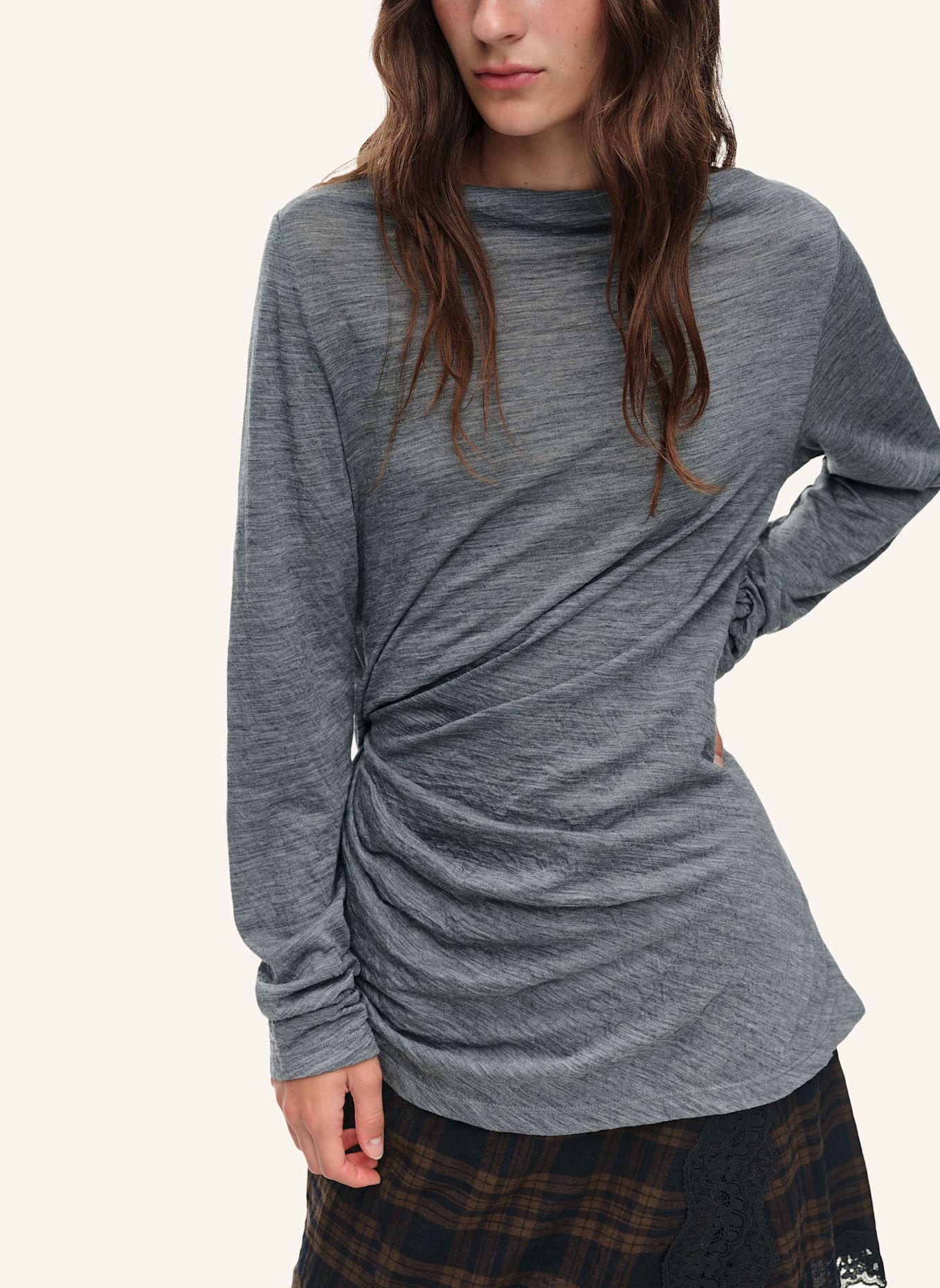 BIMBA Y LOLA Wollshirt: GRAU