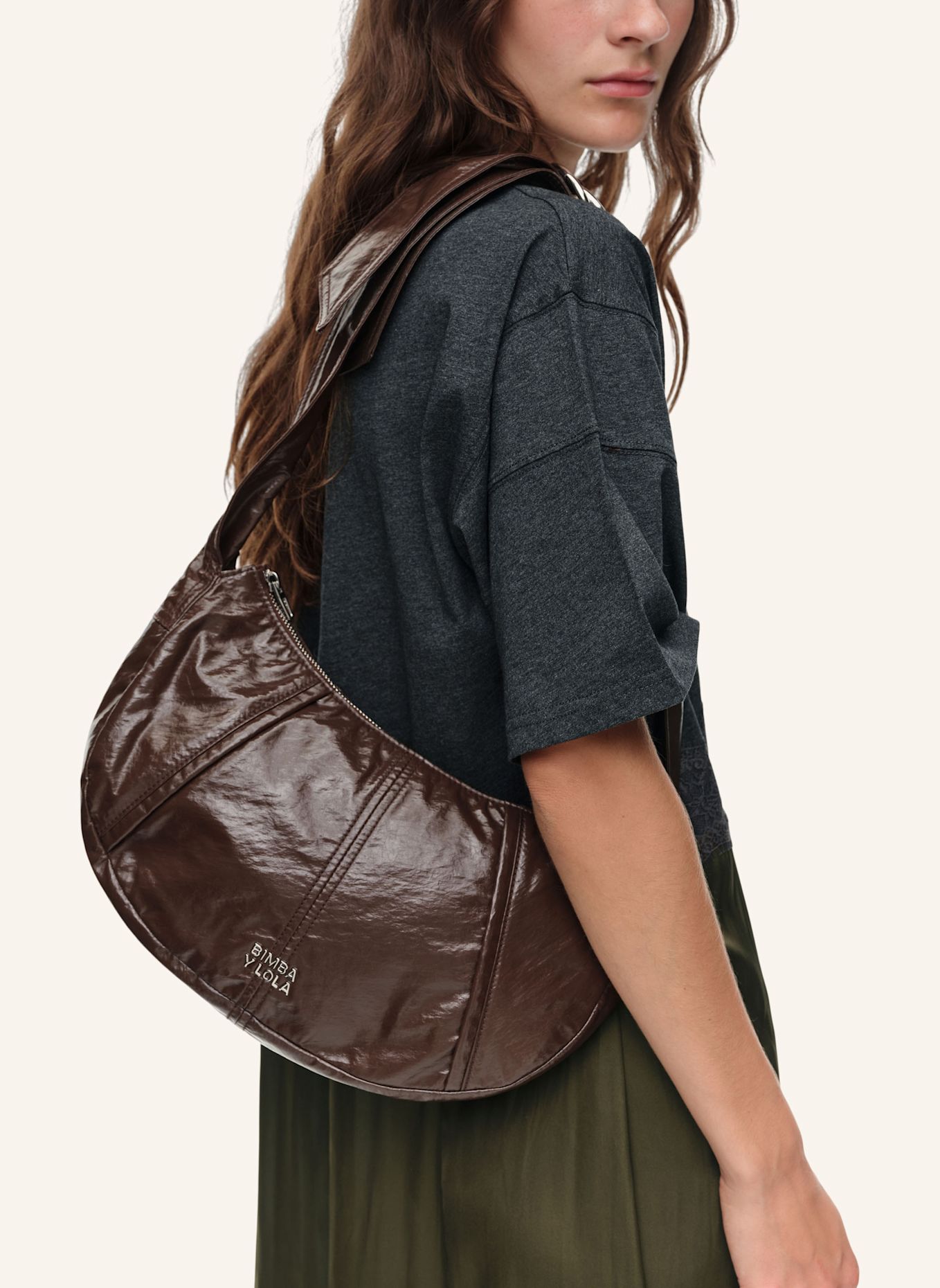 BIMBA Y LOLA Moon Bag: BRAUN